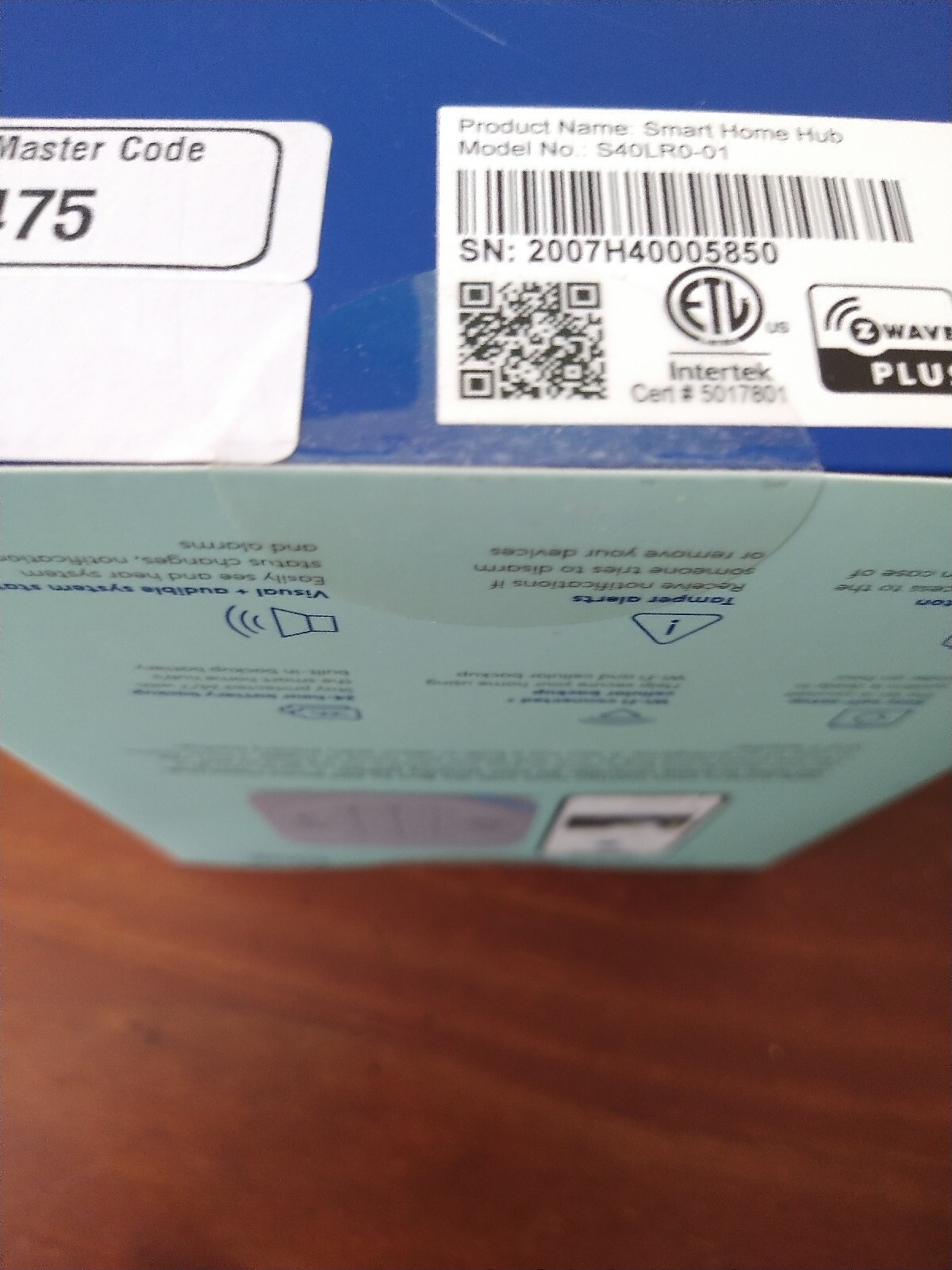 NIB Blue By ADT Smart Home Hub S40LR0-01 Pearl Gray No Activation Code Required
