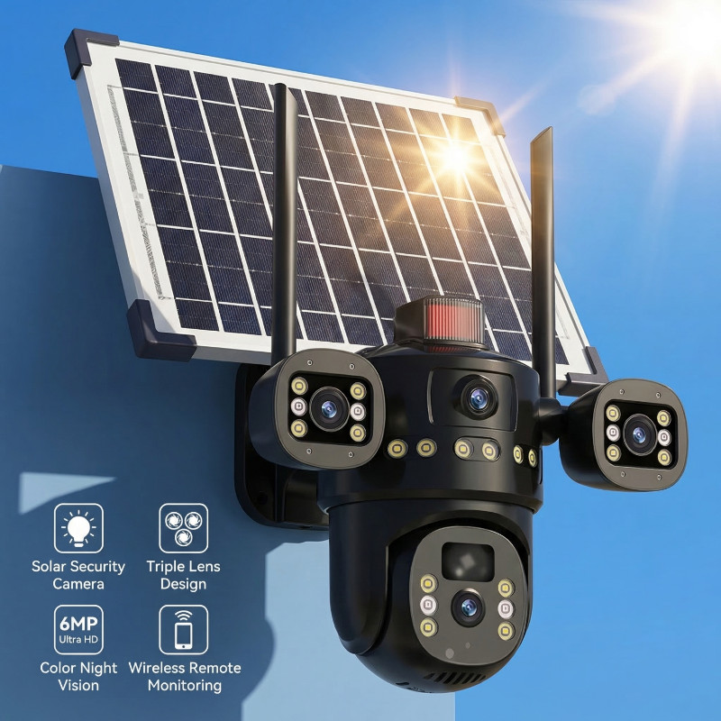 Solar Battery Powered Wireless Security Camera System WiFi IP Home Outdoor US