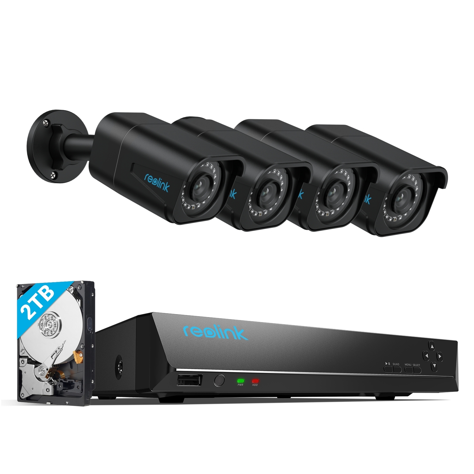 Reolink 8 Channel NVR 4K 8MP Home Security Camera System Kit Outdoor RLK8-800B4