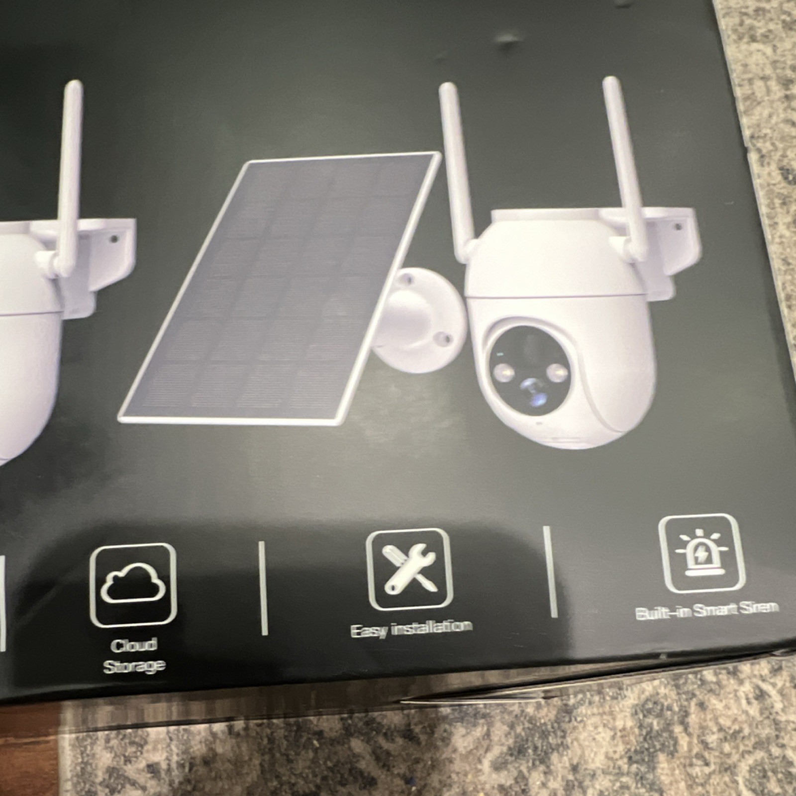 Nkccnur Wireless Outdoor Security Cameras 2-Pack Solar Wi-Fi AI 2-Way White