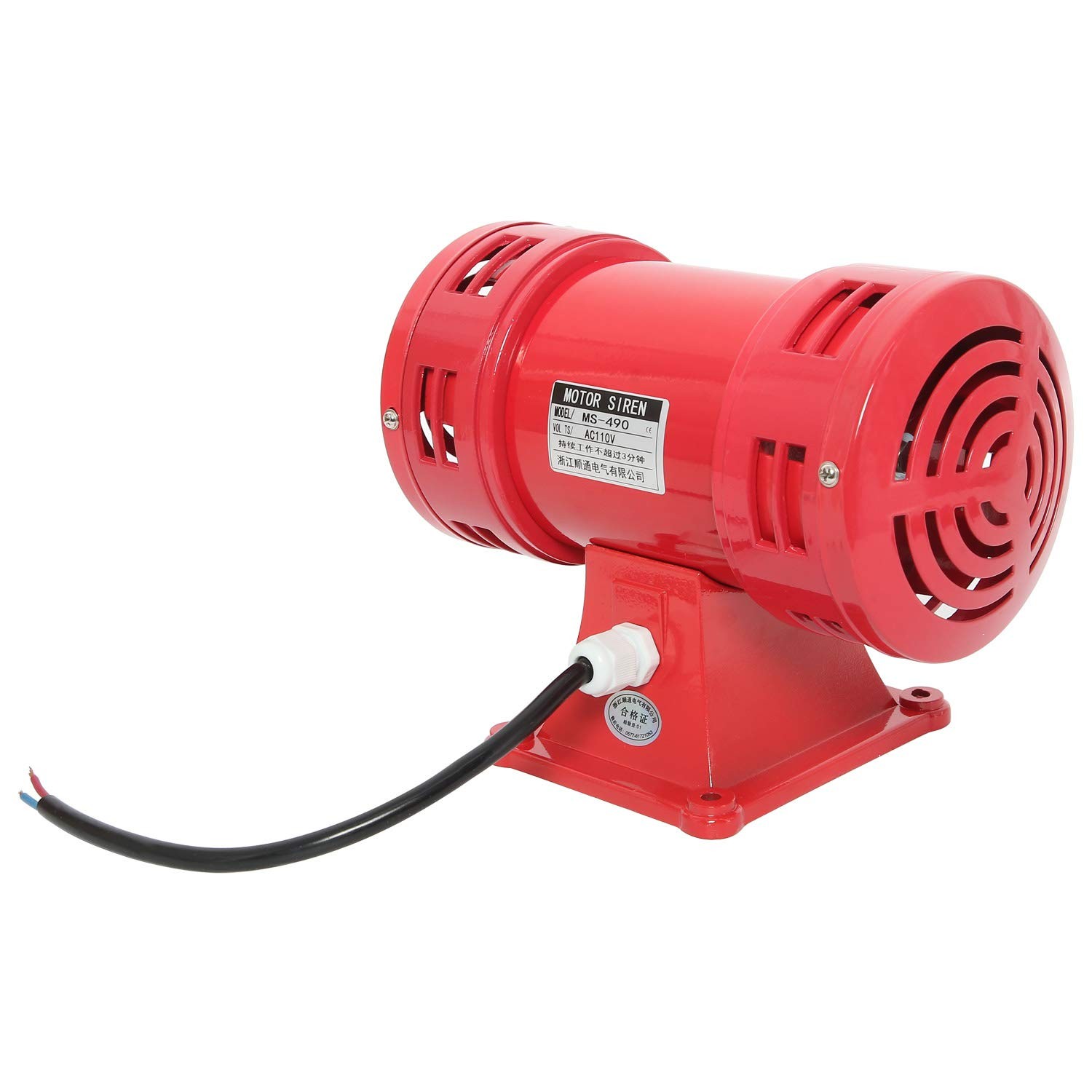 YaeCCC Air Raid Siren, 110V Electric Motor Driven Siren Alarm – 150db, Super …