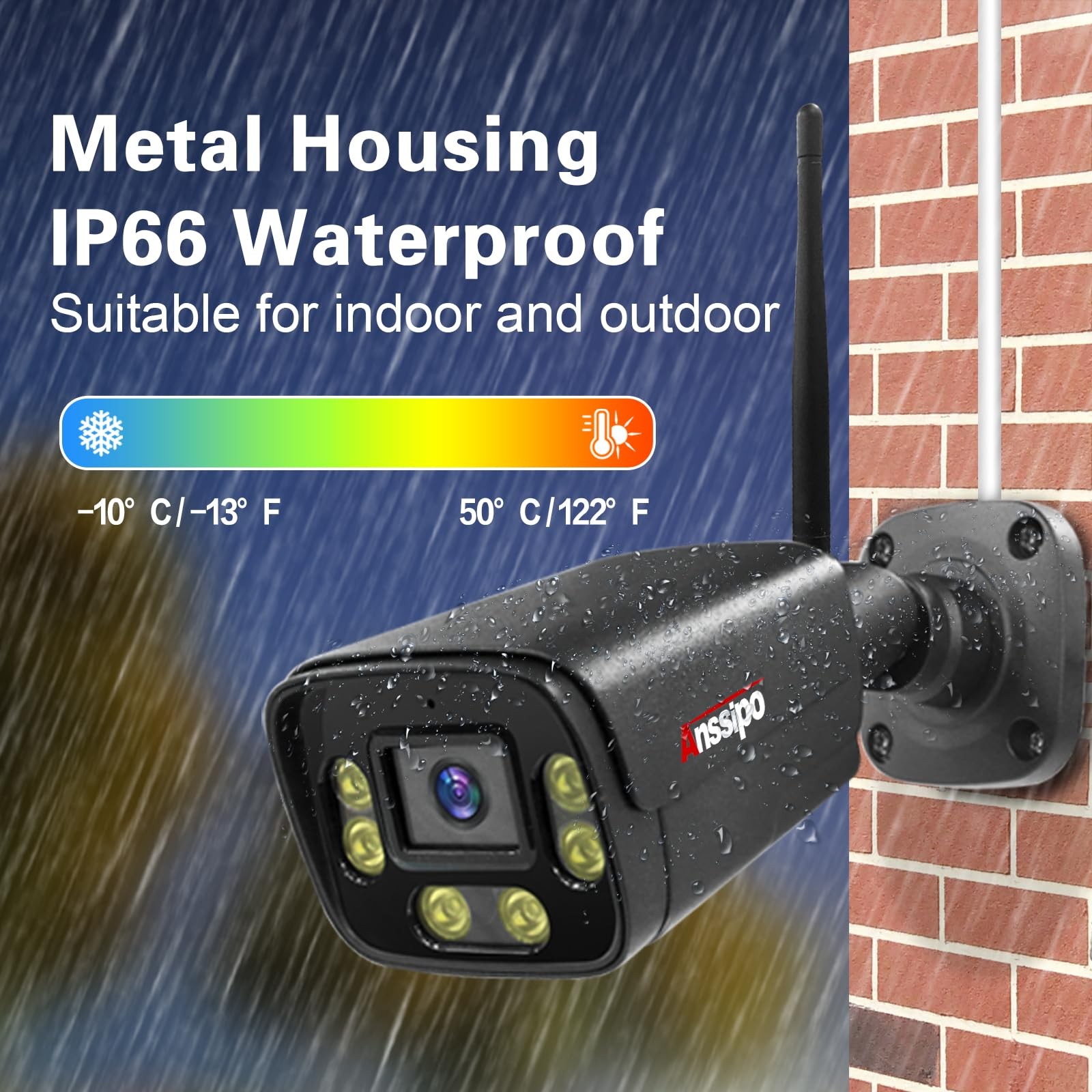 Security Camera System Wireless, 8 Plug-in Wired Outdoor Indoor Cameras