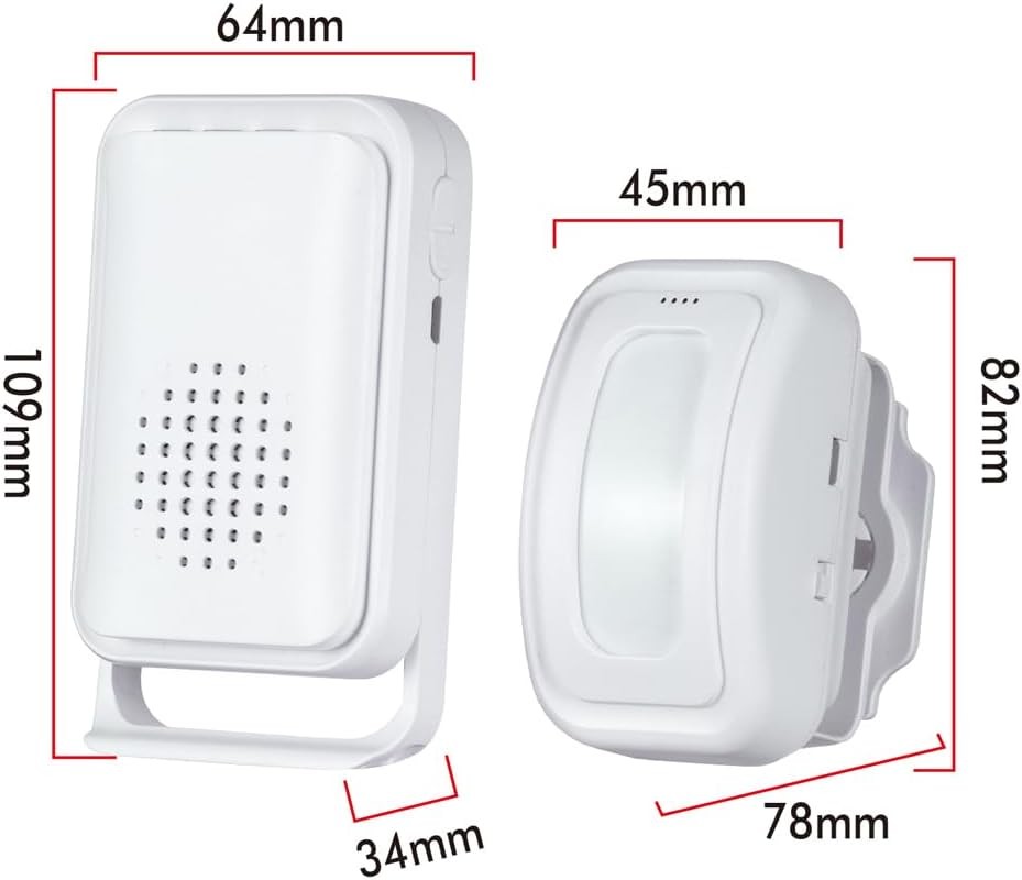 Motion Sensor Doorbell Detector Entry Alert Alarm, Shop Store Office White