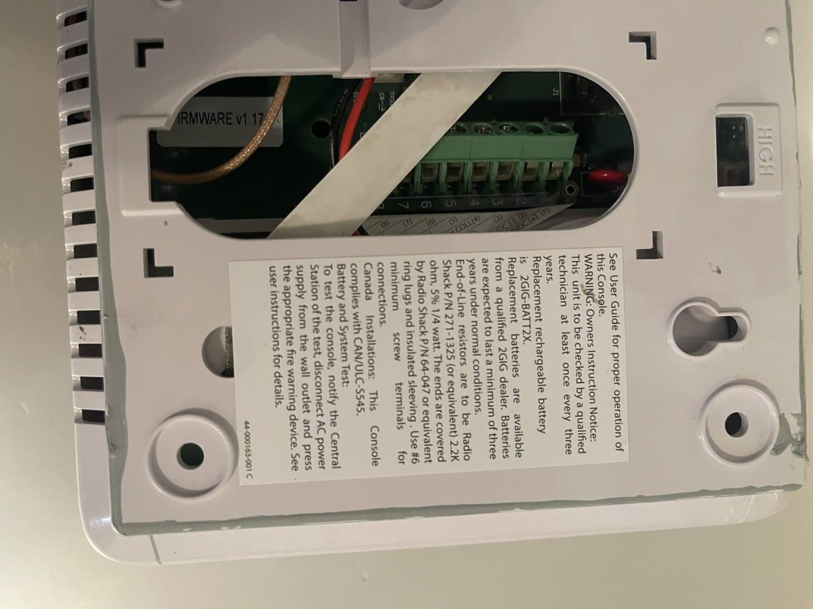 Security System Go Control Panel Model 2GIG-GCX