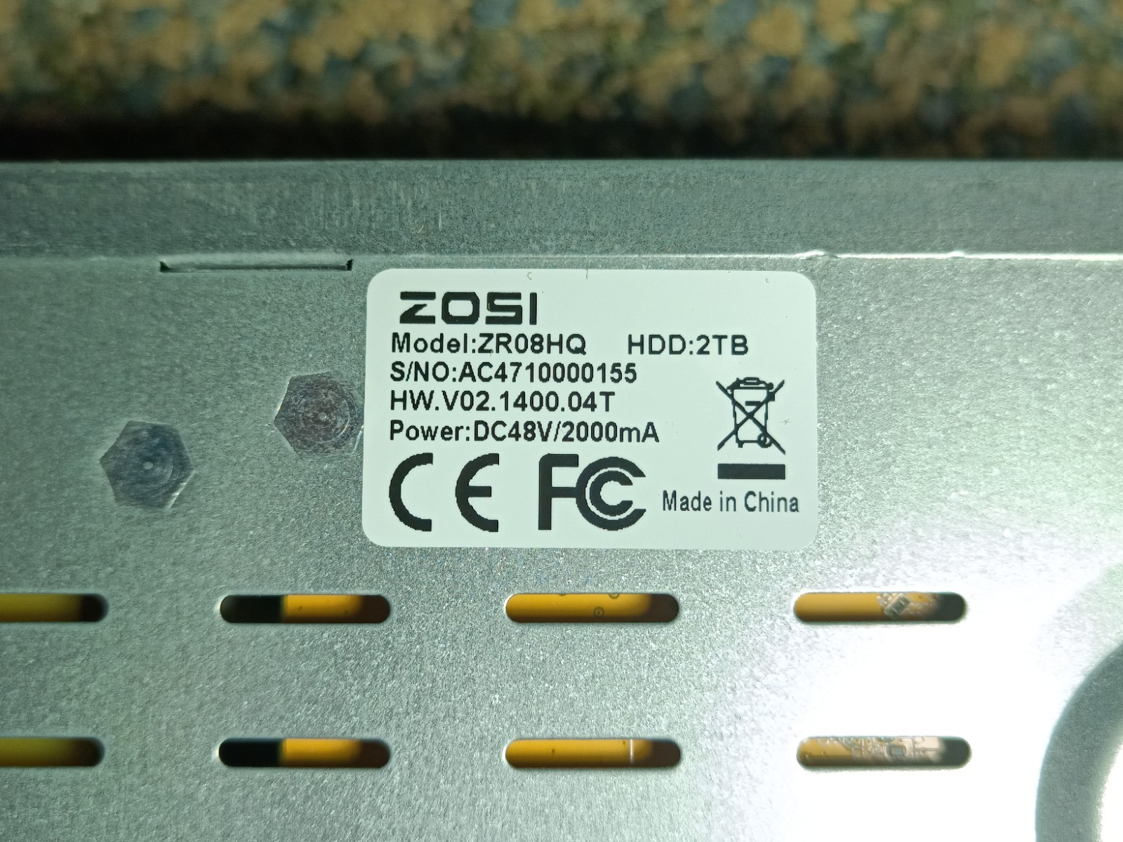 NIB Zosi 8HQ-4295B4-20-US POE 8 Chan (4)5MP Cameras With 4K NVR & Patch Cables