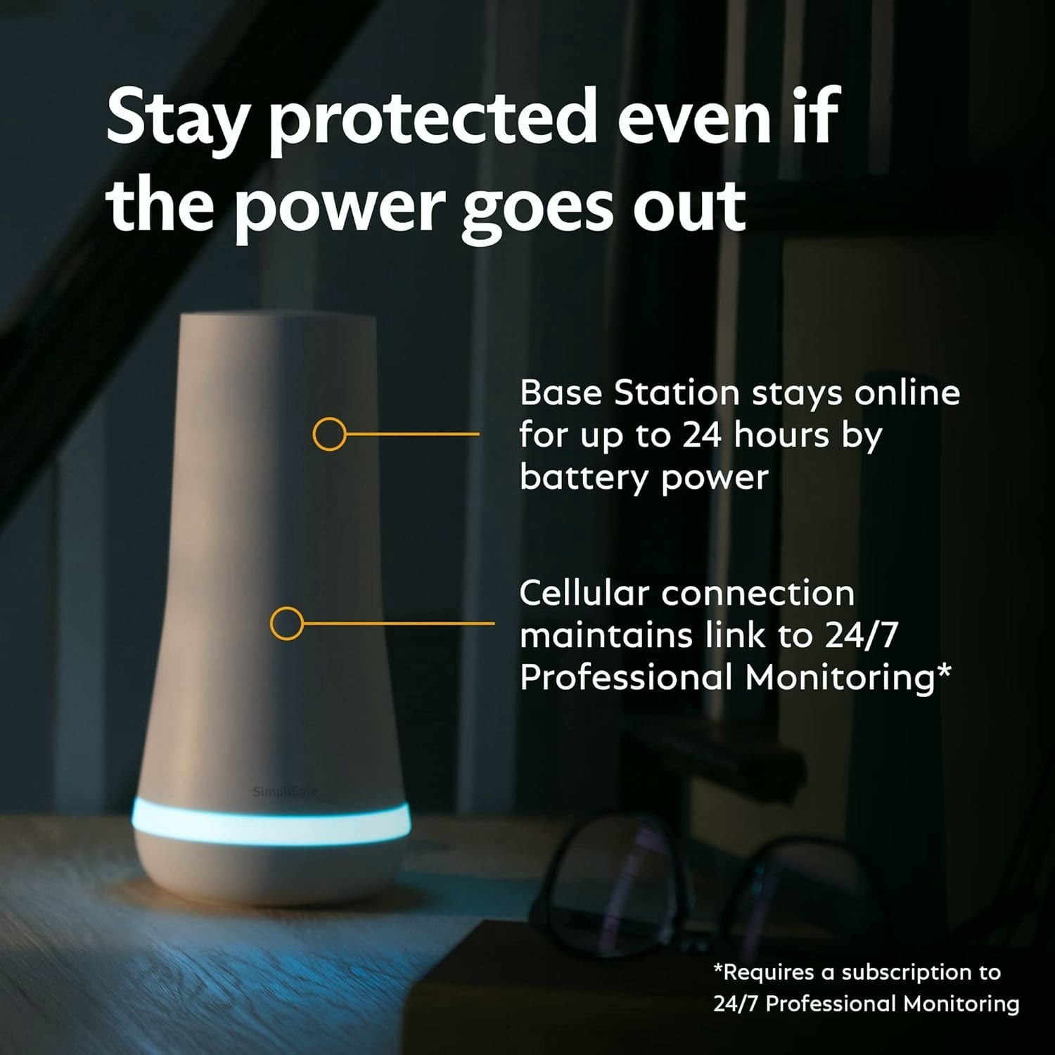 SimpliSafe 8 Piece Wireless Home Security System White No Contract Alexa Google