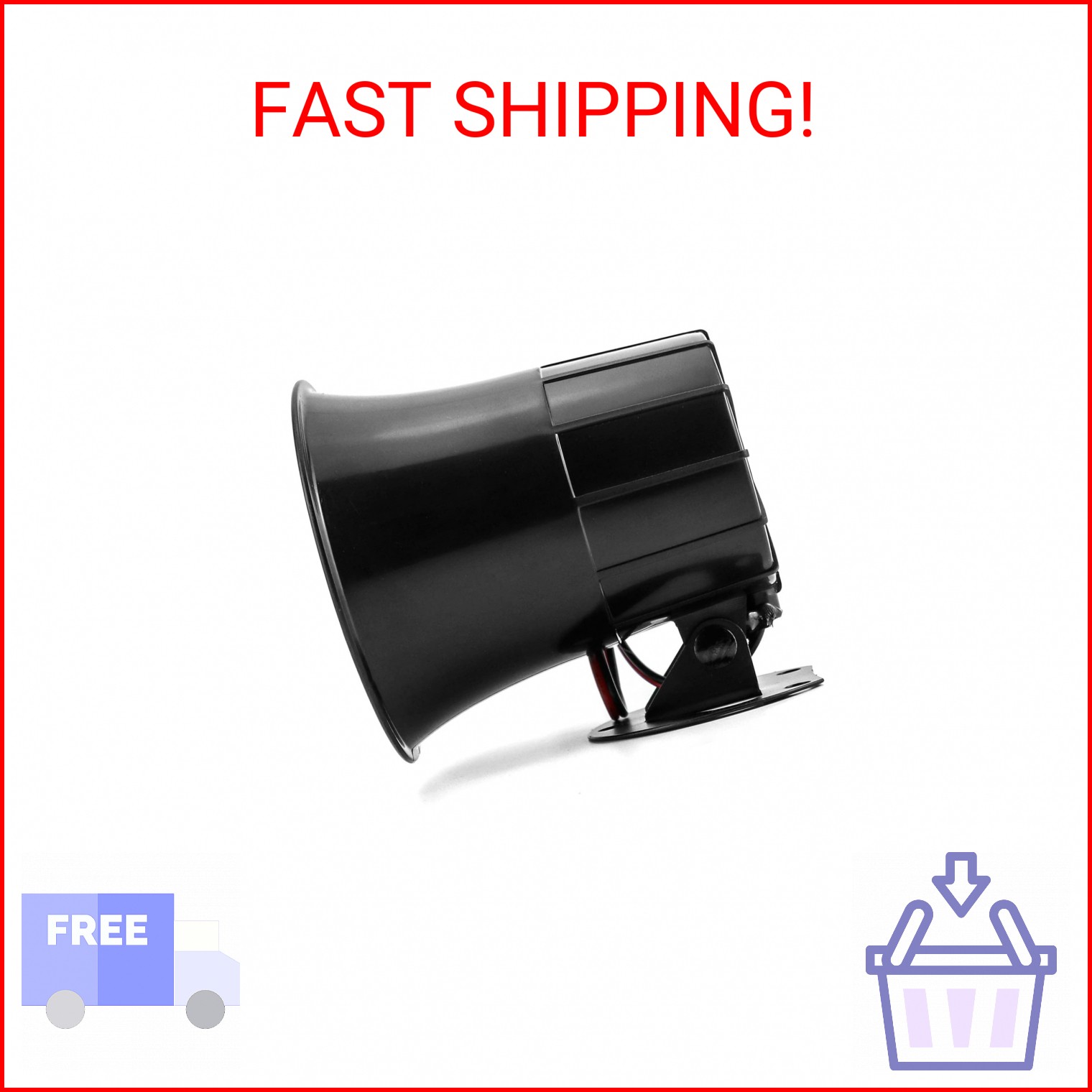 QWORK Electric Siren Horn, DC 12V Security Loud Wired Alarm Siren for Home Alarm