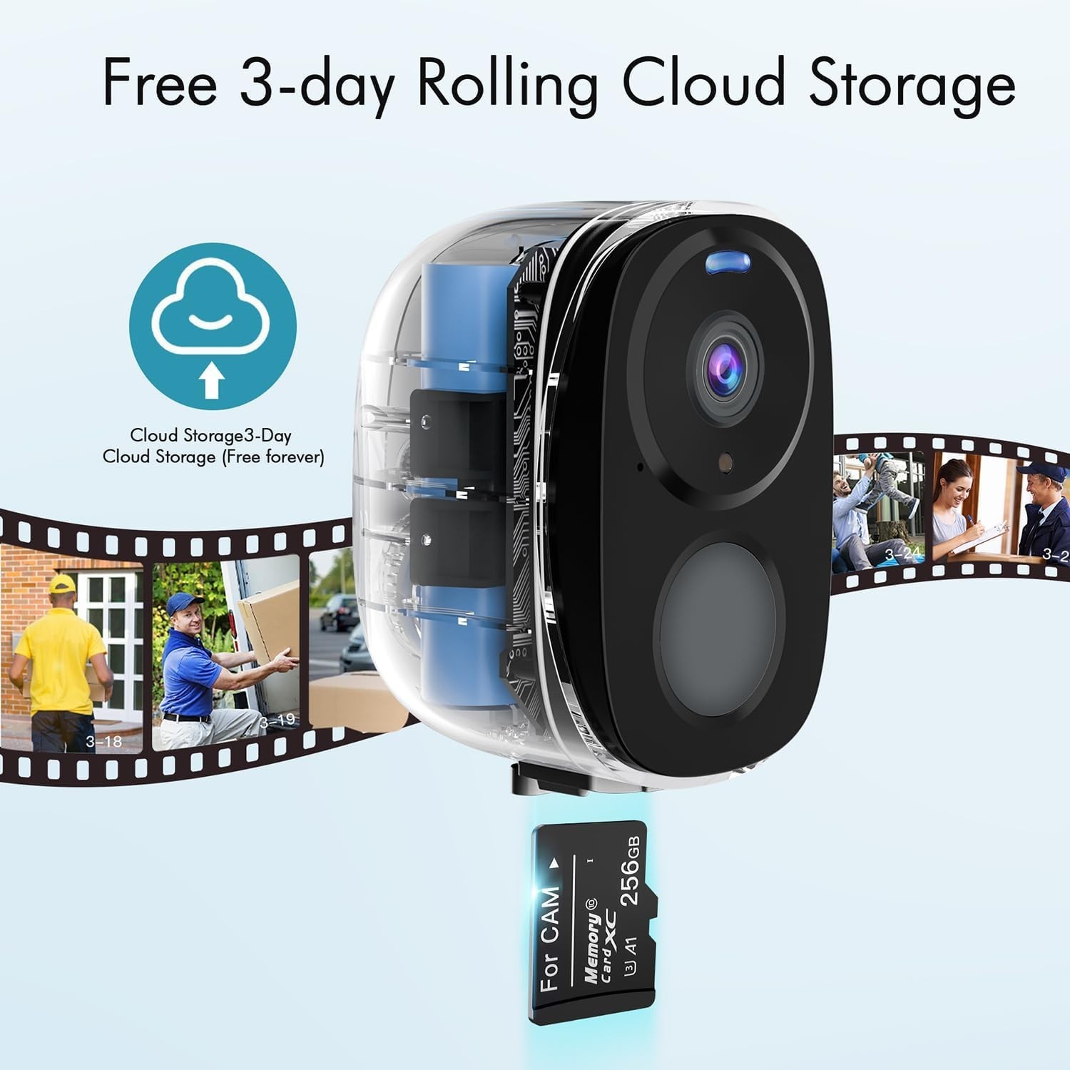 Wireless Outdoor Camera 2PCS 1080P Security Cameras WiFi Video Night Vision