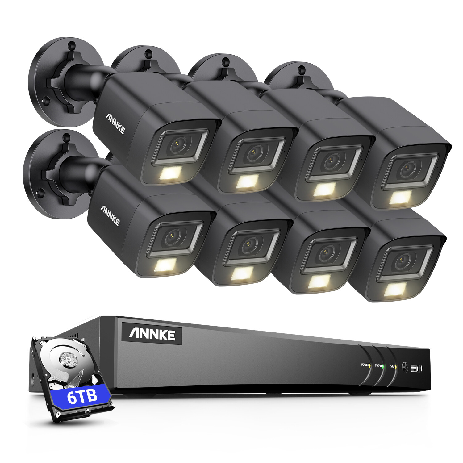ANNKE 4K 8CH DVR HD 5MP Audio Security Camera System CCTV Outdoor AI Color Night
