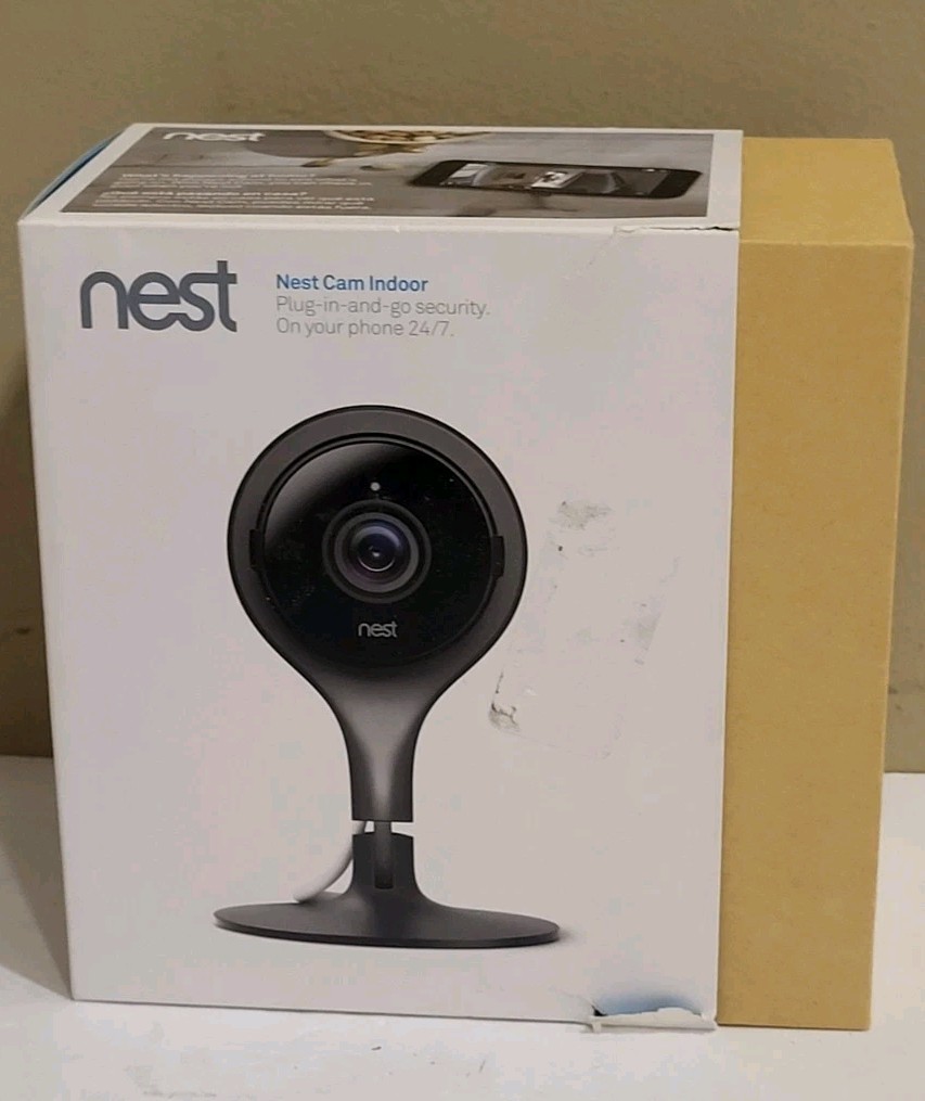 Google Nest Cam Indoor 1st Genaration Wired Security Cam Black NC1102ES