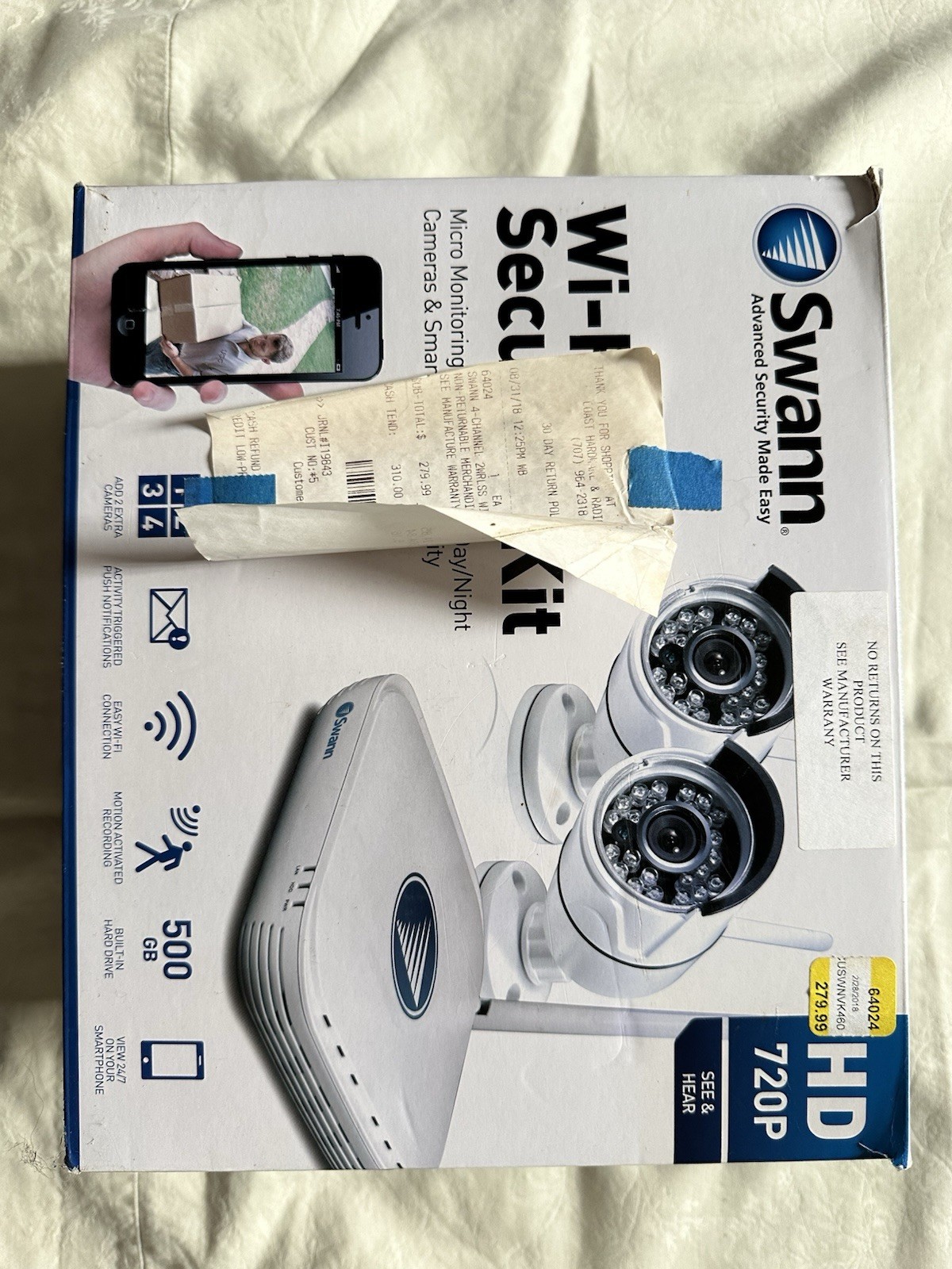 Swann Wi-Fi 720p HD Security Kit 2-Cam, 500GB NVR SRNVR-460H-US