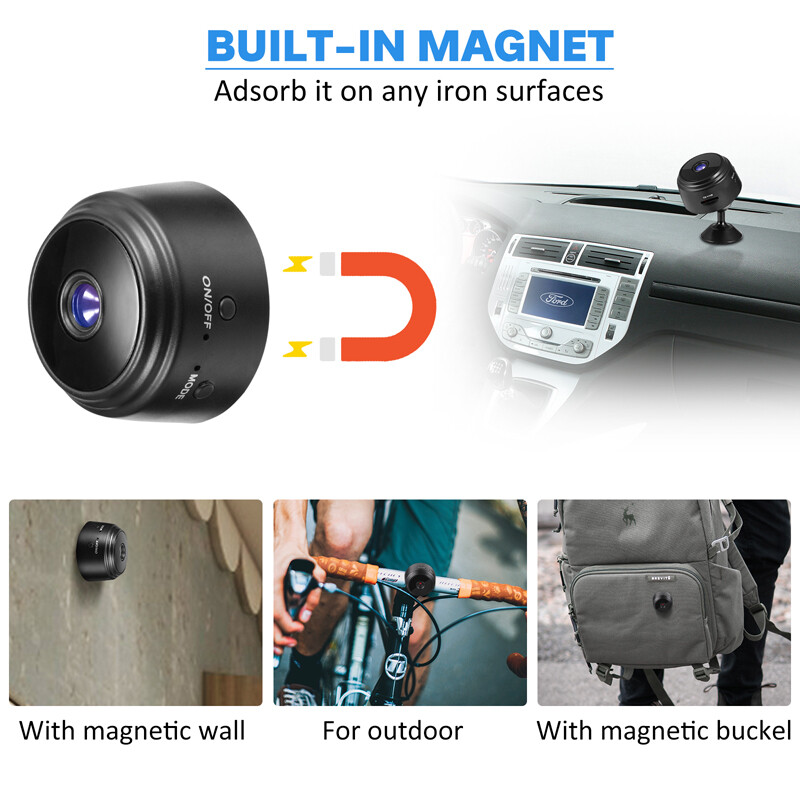 2-Way Audio Smart Mini WiFi Camera 1080P HD Night Camera w/Battery Home Security