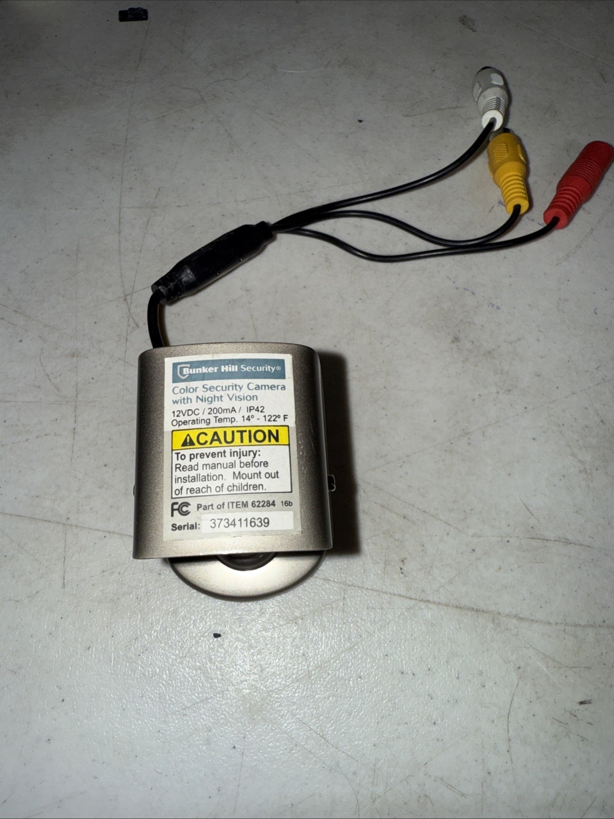 Bunker Hill Security Color Security (ONLY 1 Camera)for Model 62284 (O3) Untested