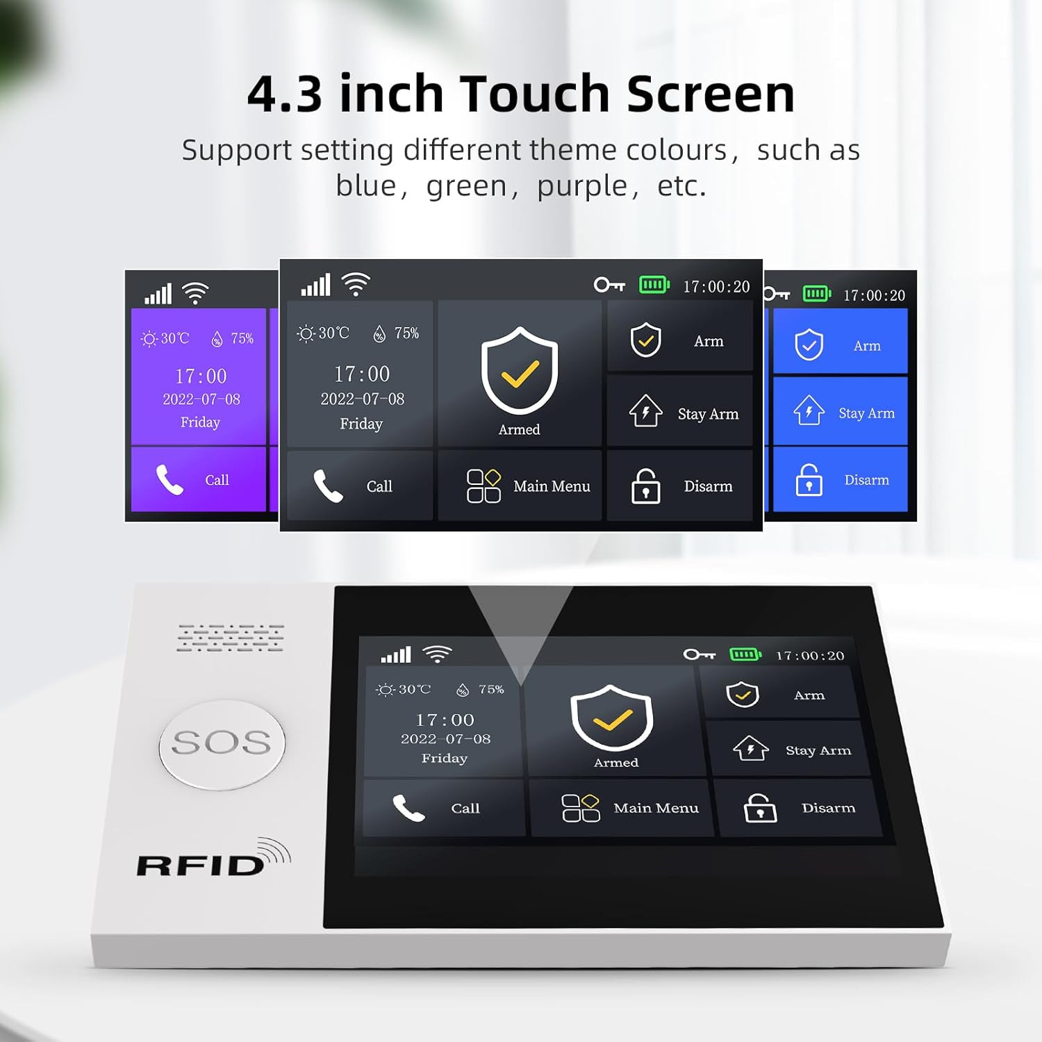 16-Piece-Kit Full Touch Screen Wireless Smart Home Alarm System, DIY 4G and Wifi