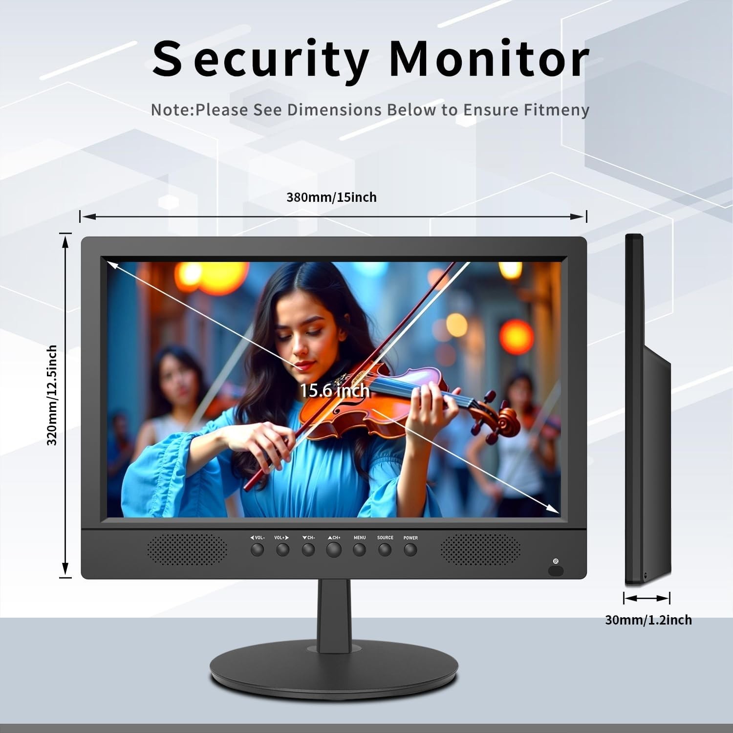 HD 1600×900 16inch Security Monitor for Surveillance Systems