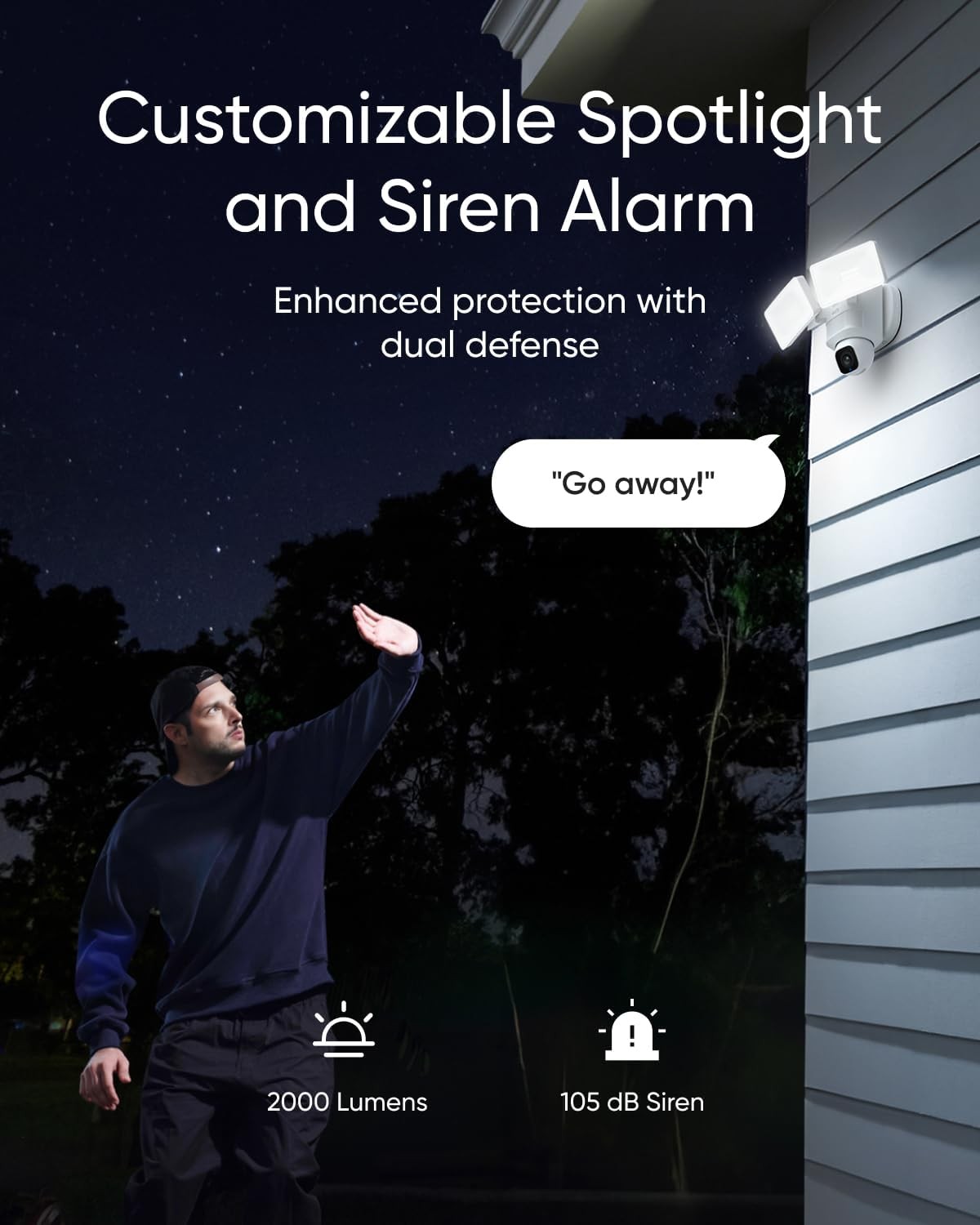 eufy Security Floodlight Camera E30, Outdoor, 360° Pan White