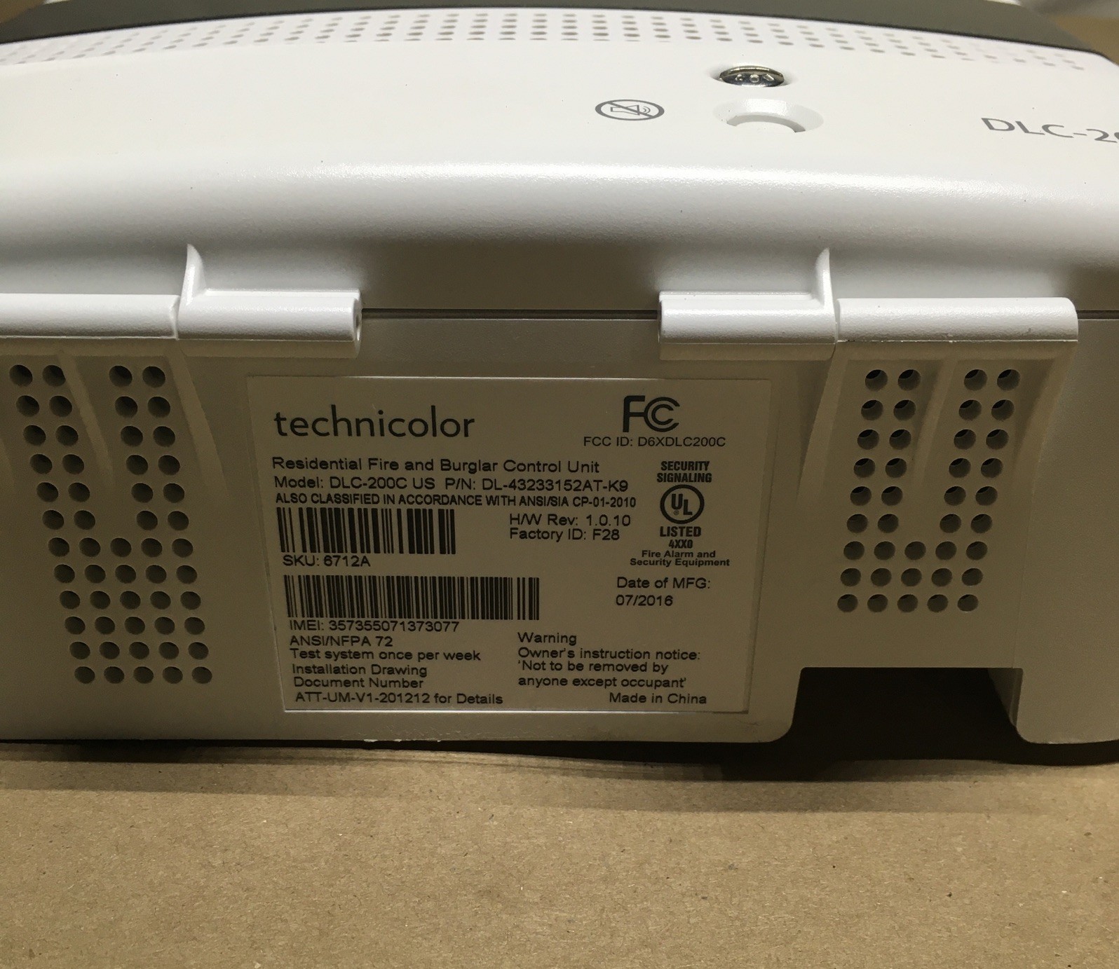 Cisco Electronics Residential Fire and Burglar Control Unit DLC 200C US OEM