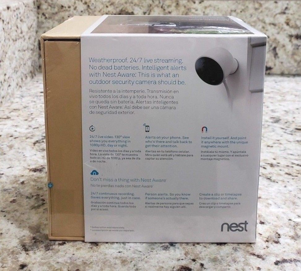 NEST Cam Outdoor Security Camera Model NC2100ES – Sealed NEW (Not Google Cam)
