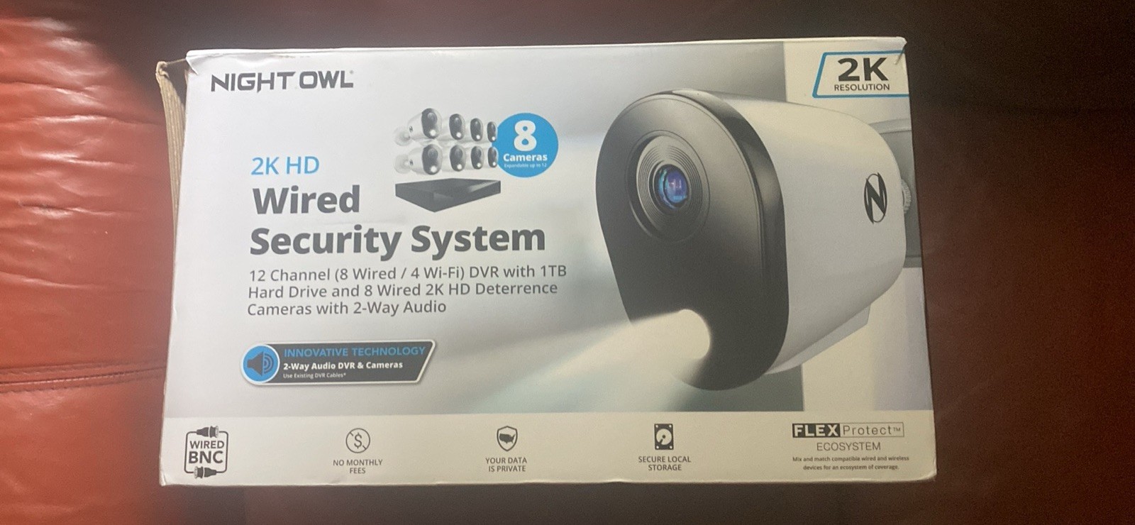 Night Owl FTD4-81-8L 12 Channel 8 Camera Wired 2K 1TB DVR Security System