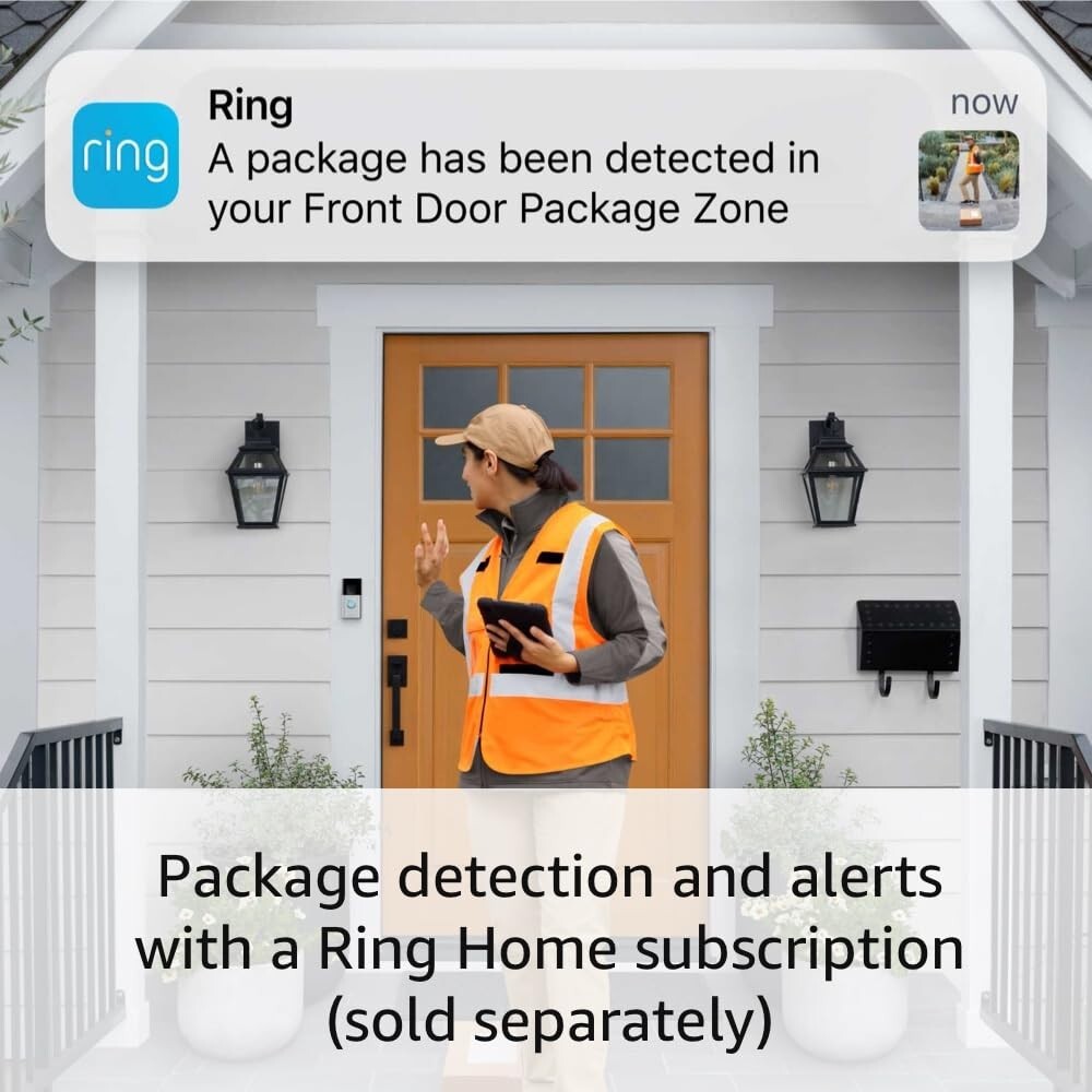 Ring Battery Smart WiFi Video Doorbell with Plug-in Indoor Camera and Chime