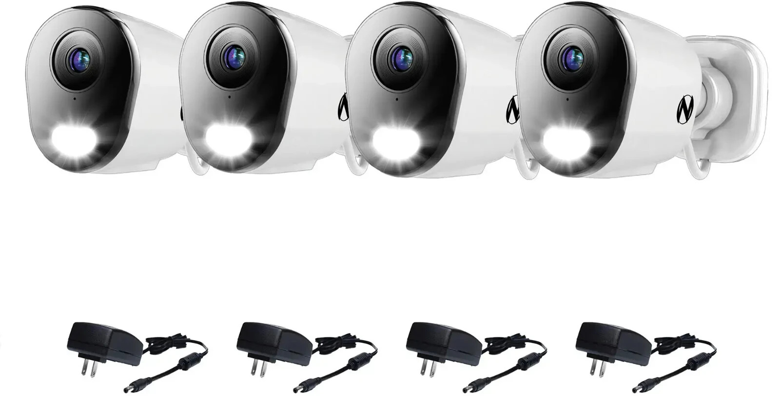 Night Owl 8 Channel 4 Camera Indoor Outdoor Plug-In WiFi IP 4K 64GB Security Kit