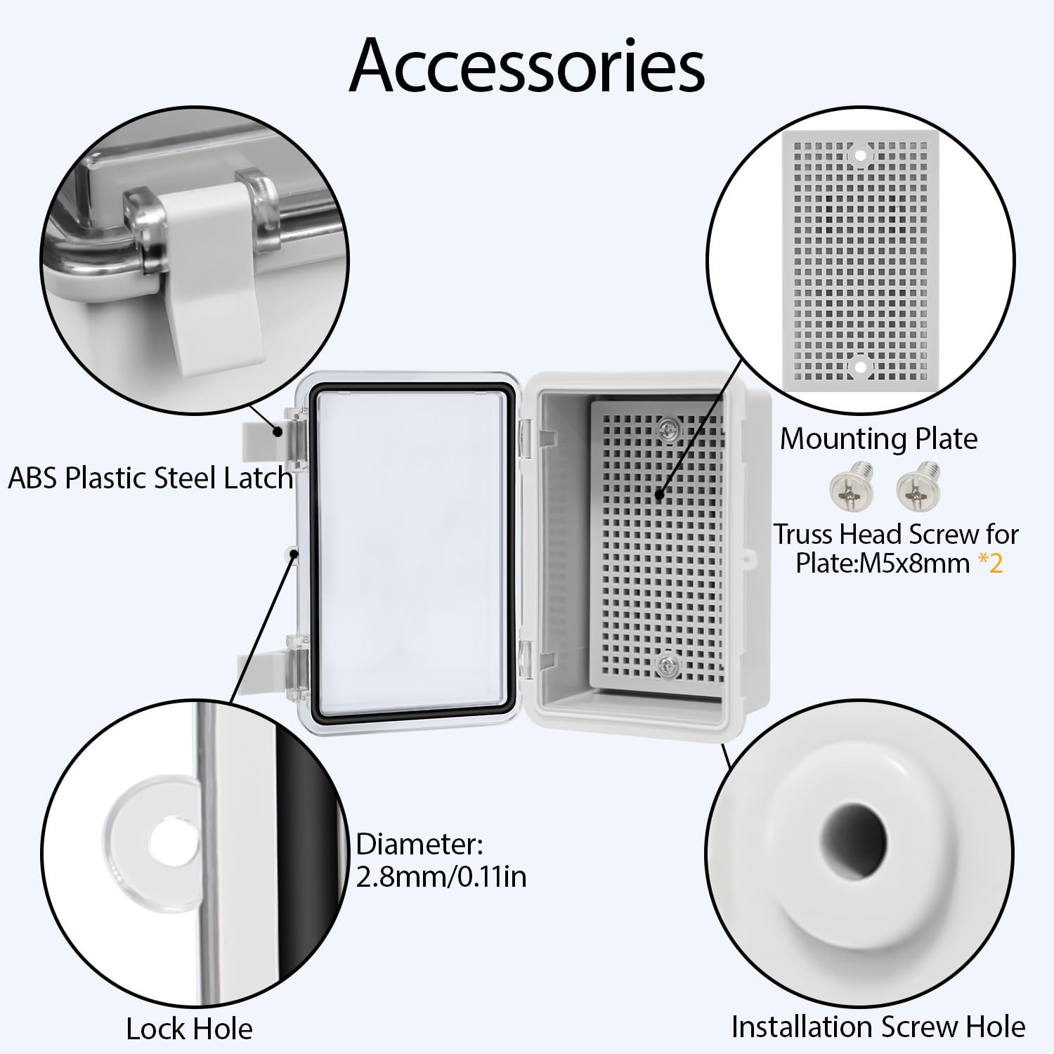 LMioEtool ABS Plastic Dustproof 5.9″ x 3.9″ x 2.8″ (1pc), Clear Cover