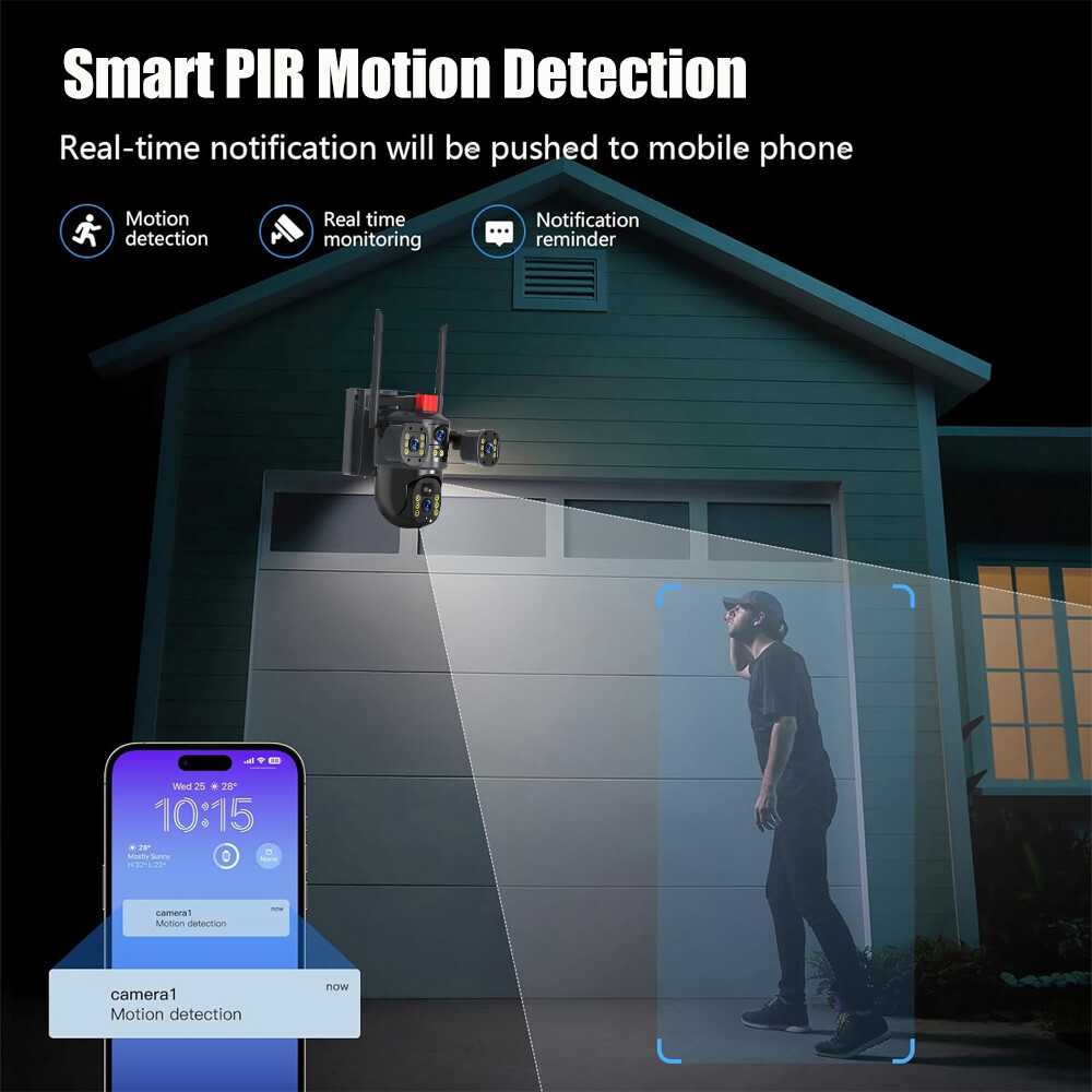 NEW Solar Battery Powered Wireless Security Camera System WiFi IP Outdoor Home
