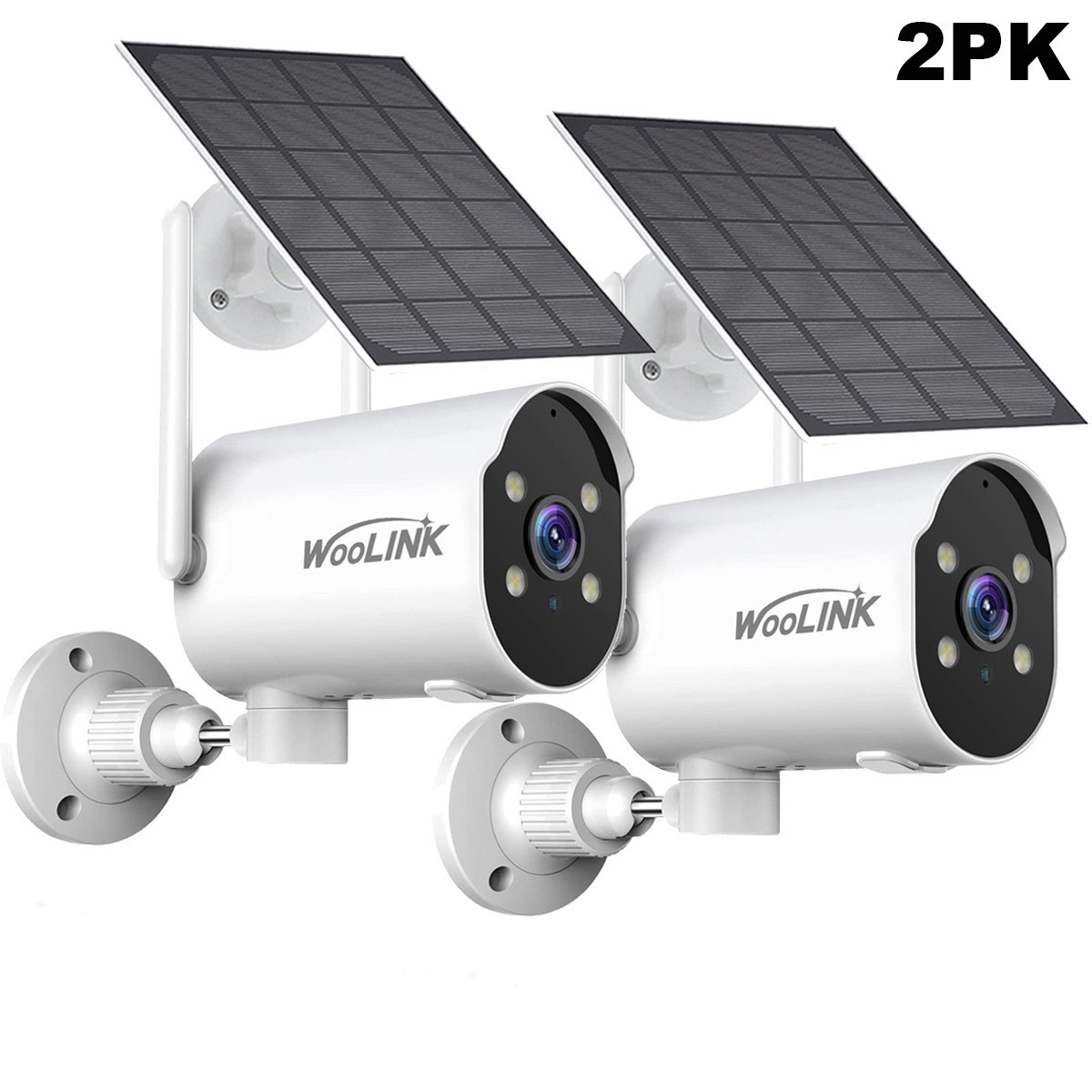 2PK Solar Power Cameras 1080P Outdoor Wireless Security Camera System Wifi Ring