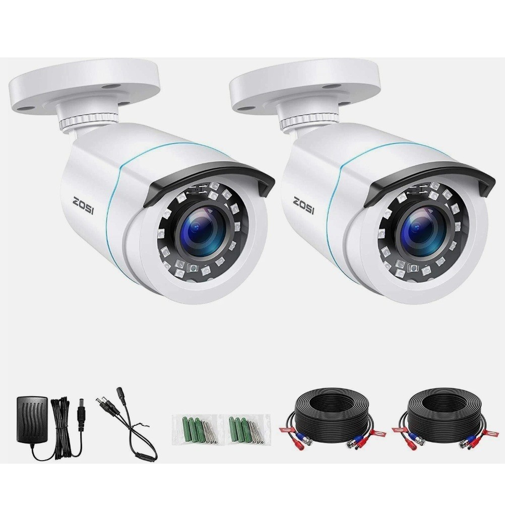ZOSI 2PK 1080P TVI Security Camera 2MP Outdoor Day Night Vision for CCTV System