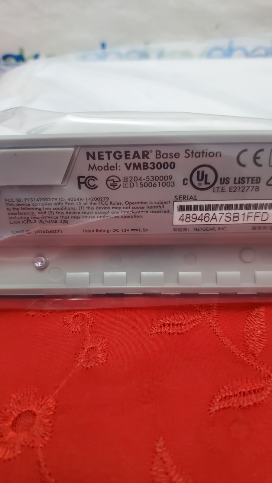 Netgear Arlo VMB3000 Smart Home Base Station With Ethernet Cable / Power Adapter