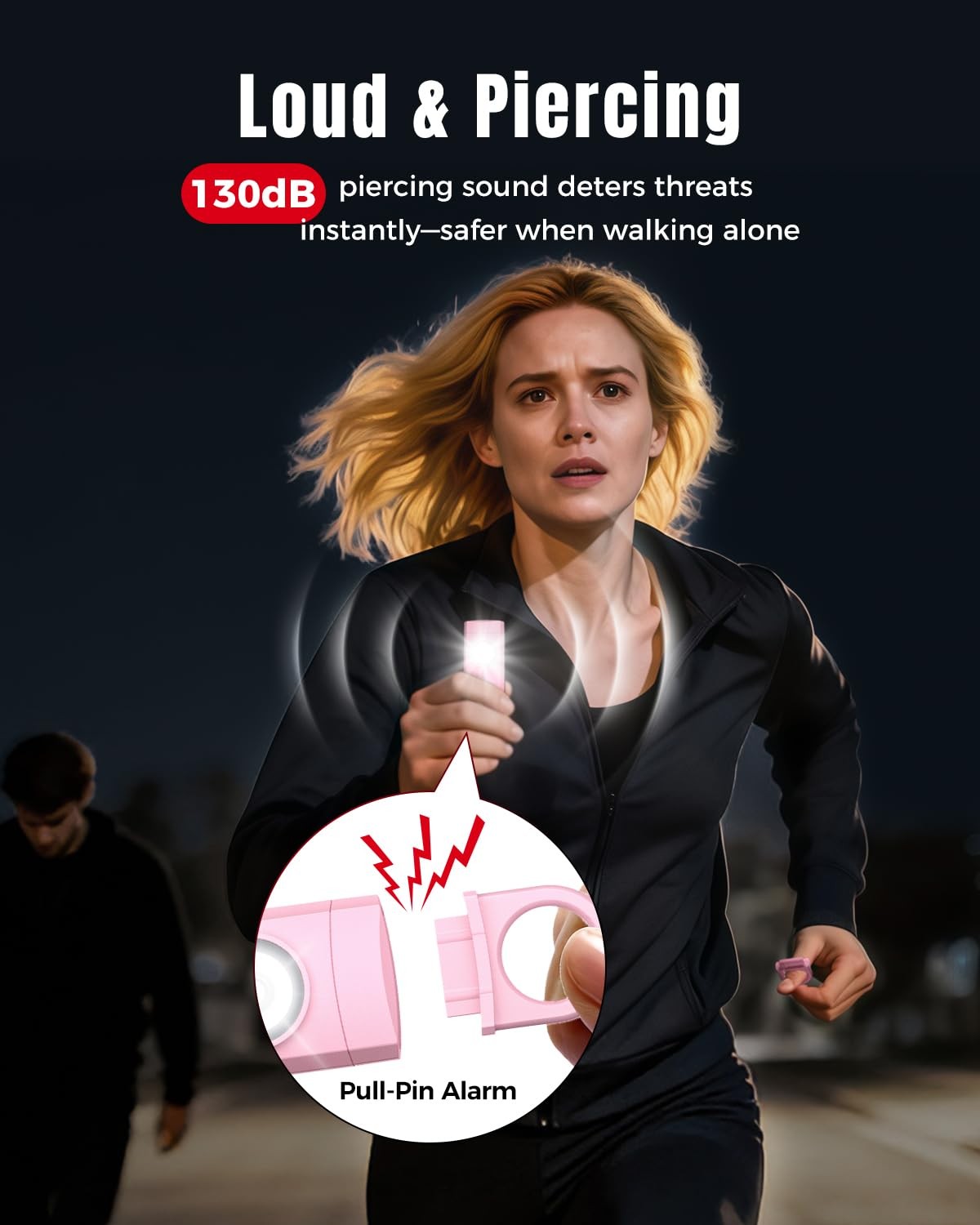 Personal Safety Alarm for Women, 130 dB Self Defense Siren, Rechargeable & Po…