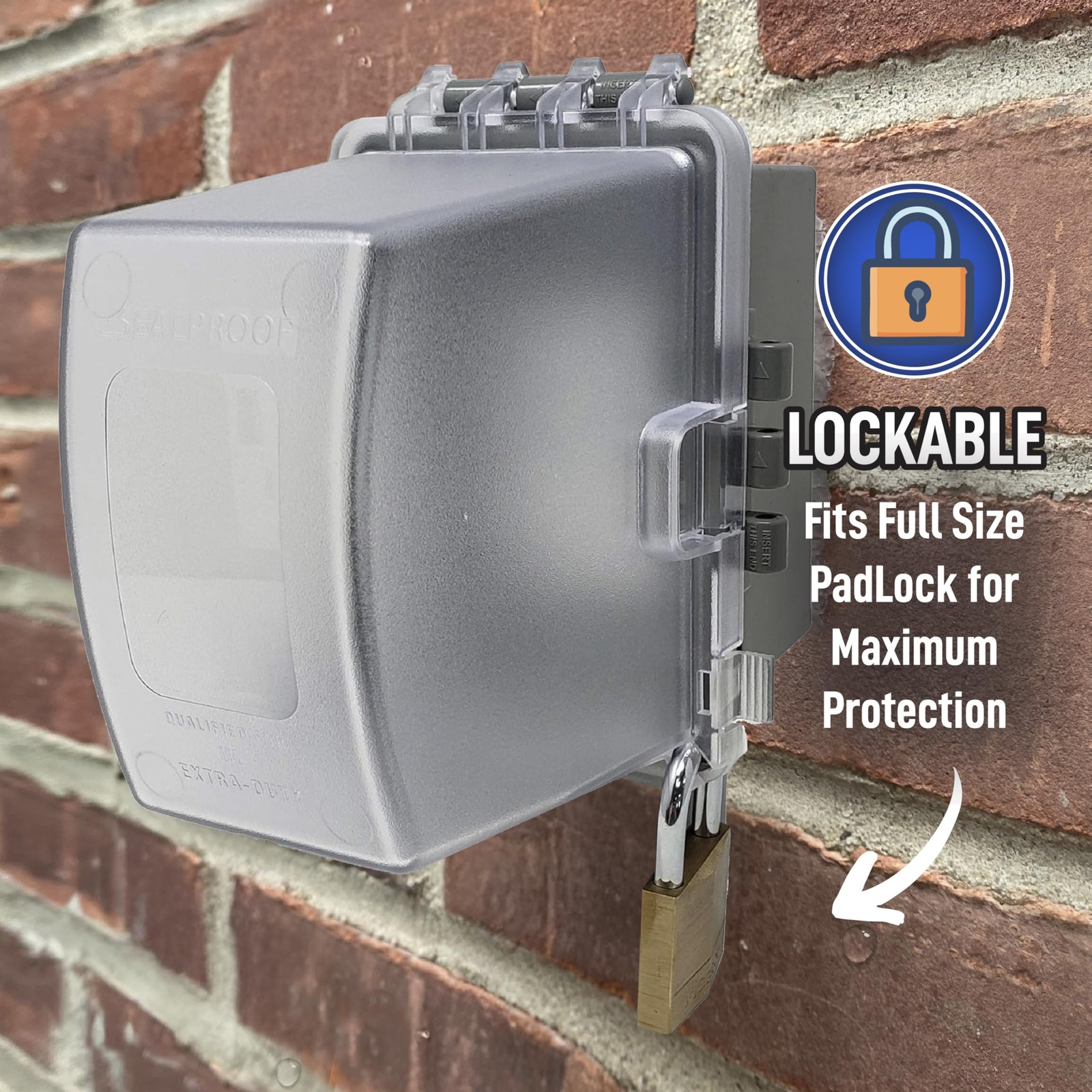 Sealproof 1-Gang Weatherproof In Use Outdoor Outlet Clear Frost – Deep Cover
