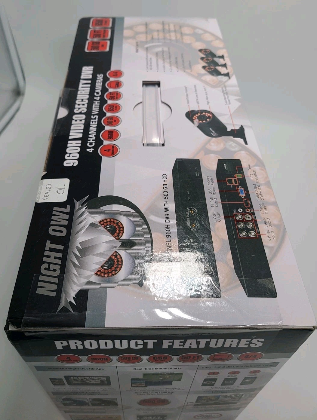 Night Owl 960H Video Security 500GB DVR System 4 Channel 4 Cameras Night Vision