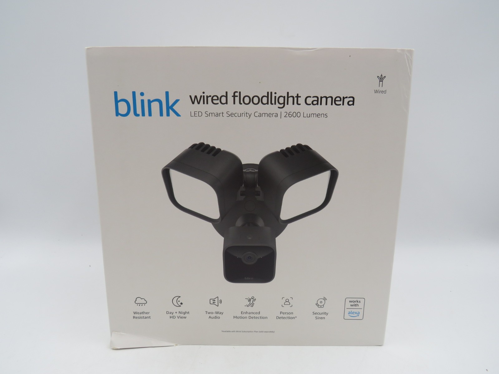 Blink Wired Floodlight Smart security camera 2600 lumens HD Black NEW SEALED
