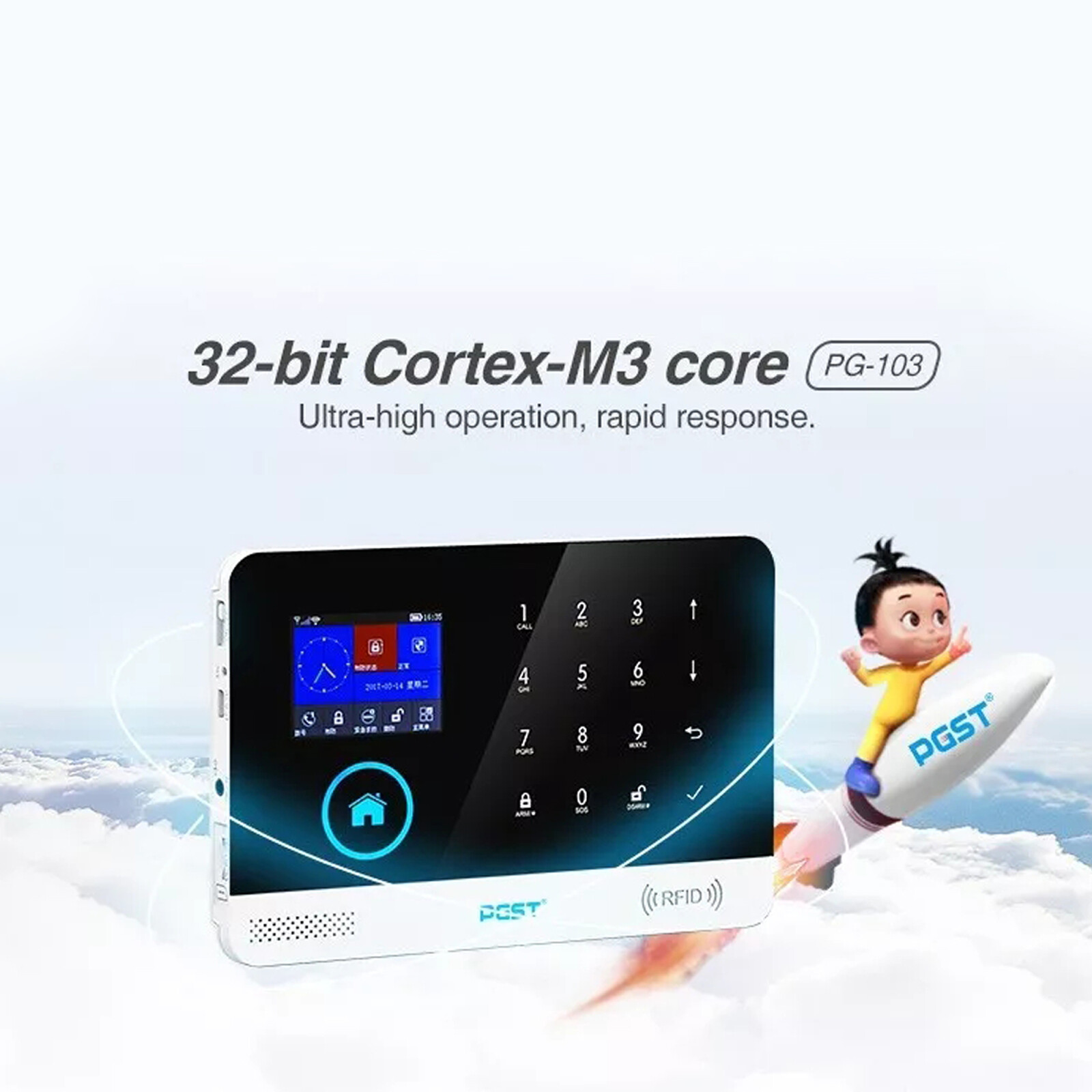 Wirless Intelligent Burglar Home Security Alarm System 433MHz GSM App Control