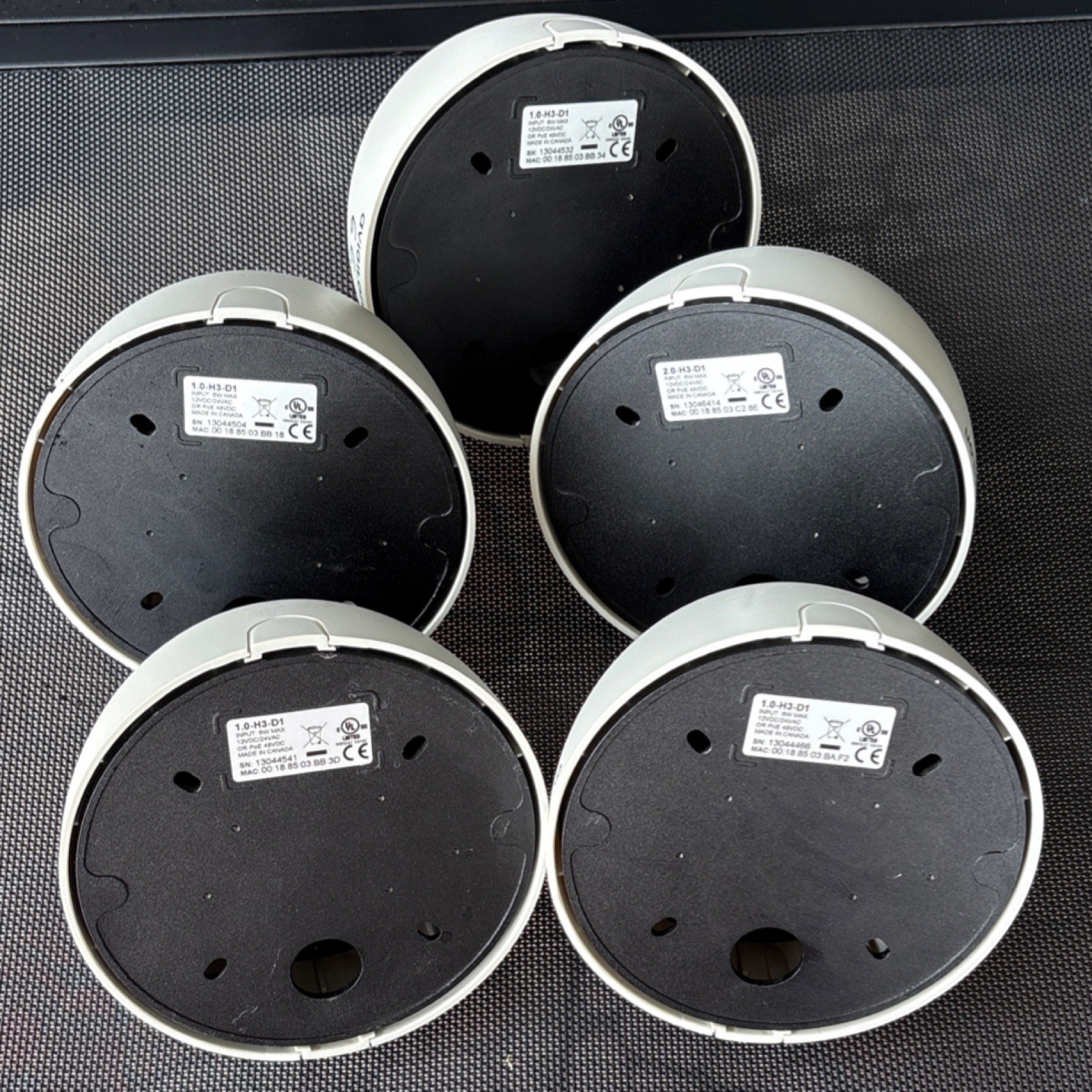 Avigilon Lot of 5 1.0-H3-D1 Dome IP Wired Security Cameras Outdoor Indoor