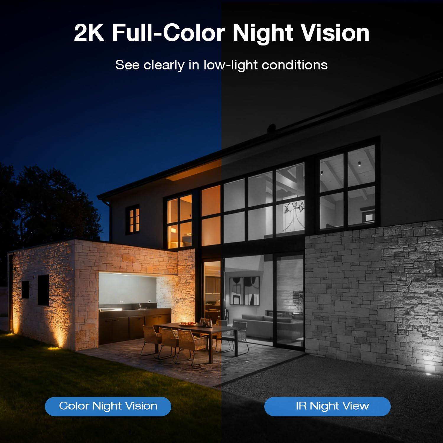TKENPRO Solar Security Cameras Wireless Outdoor, 2.4GHz WiFi, White