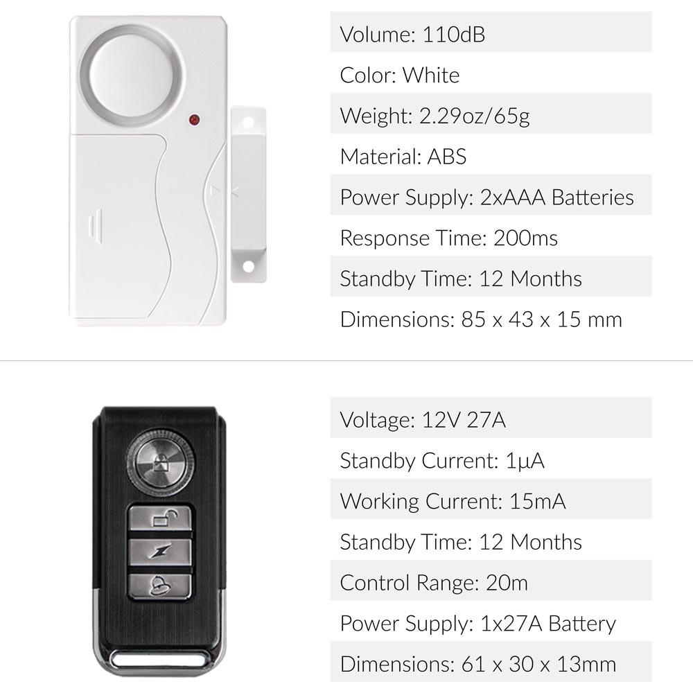 Wireless Anti-Theft Remote Control Door And Window Security Alarms Protect New