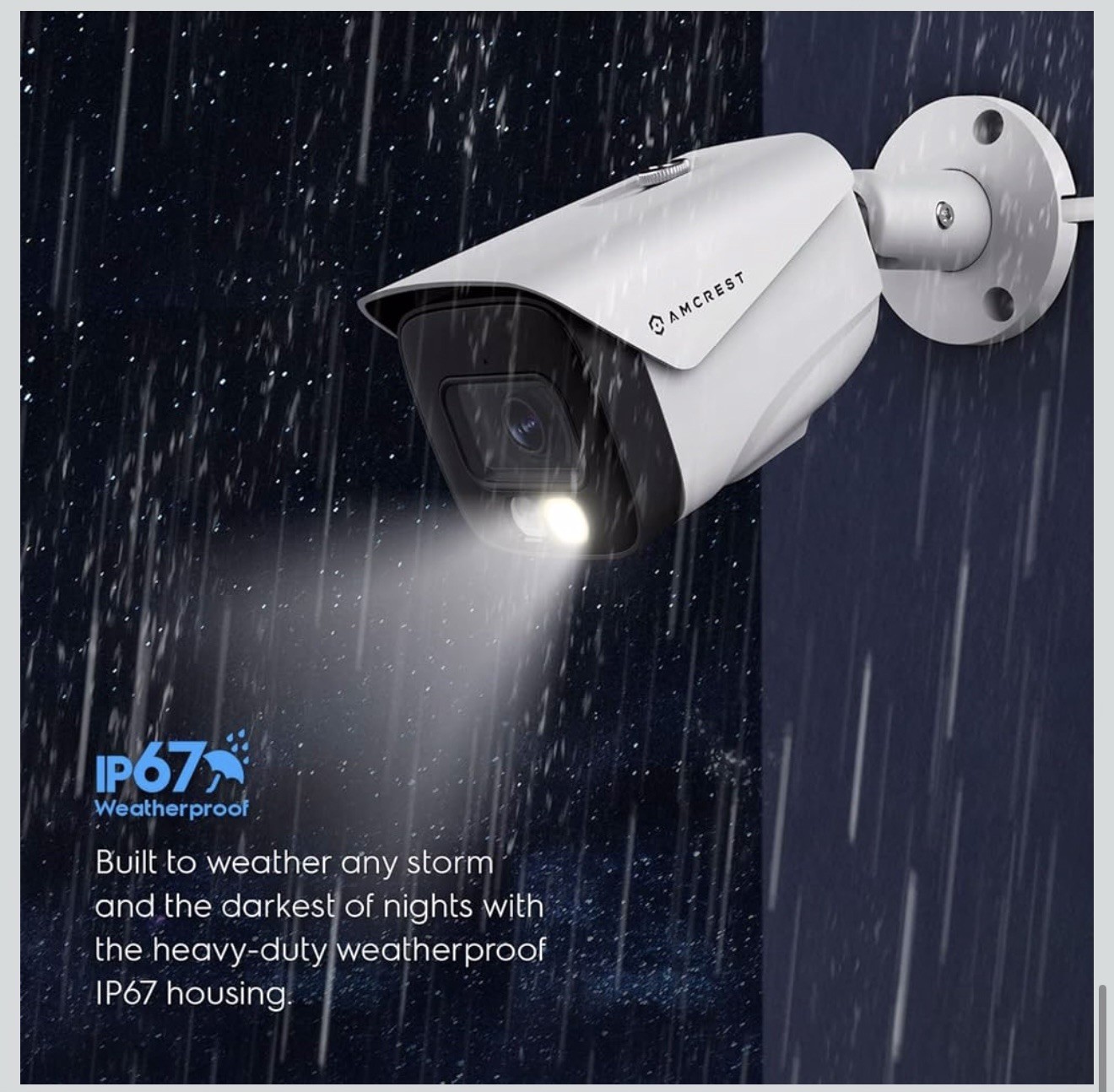 Amcrest IP8M-2796EW-AI 4K PoE Bullet Camera AI NightColor Weatherproof