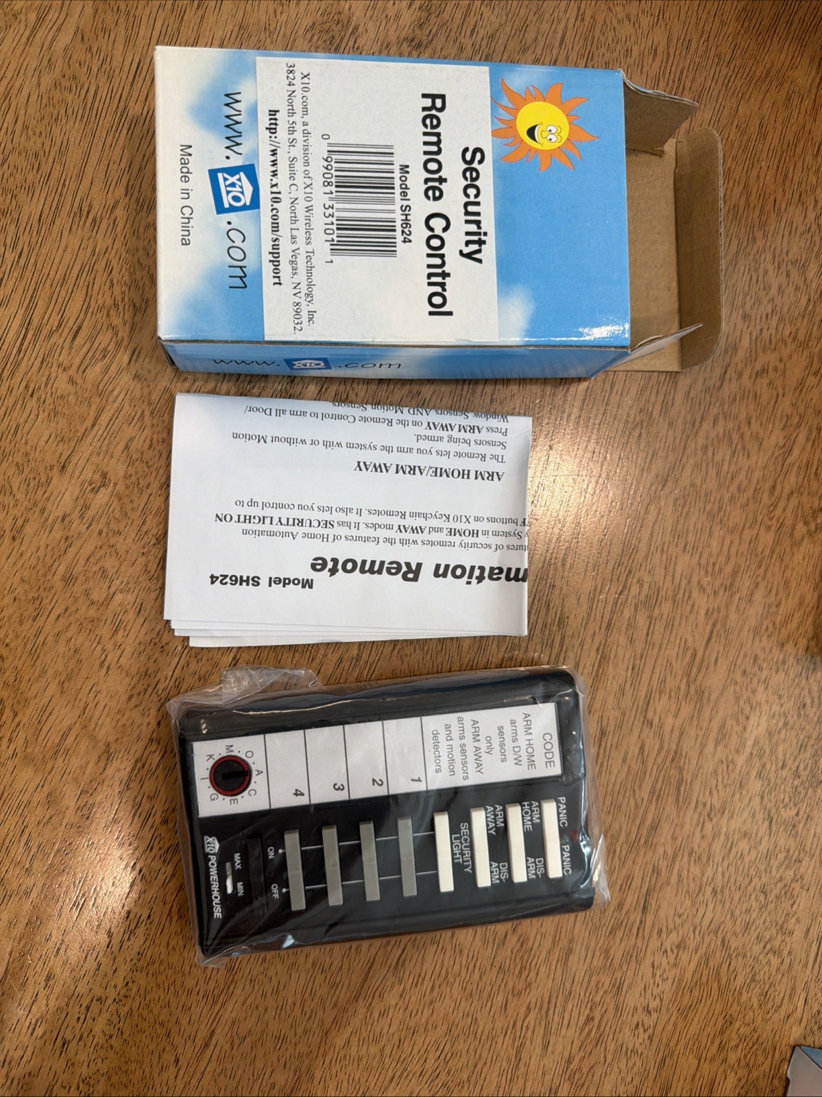 X10 Powerhouse Security System Remote Control Model SH624 ~ New
