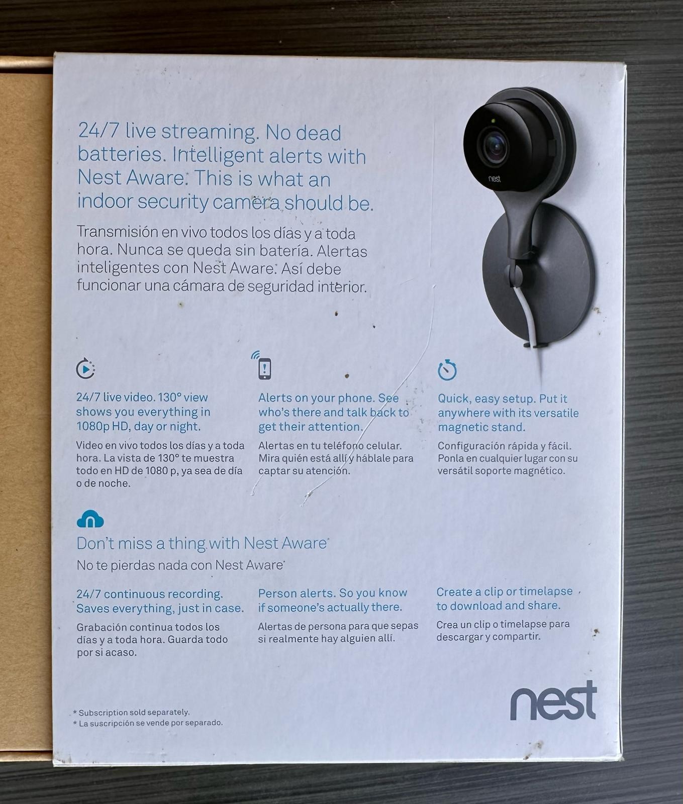 Brand New Google Nest A0005 NC1102ES Cam Indoor Security Camera 1st Gen – NIB