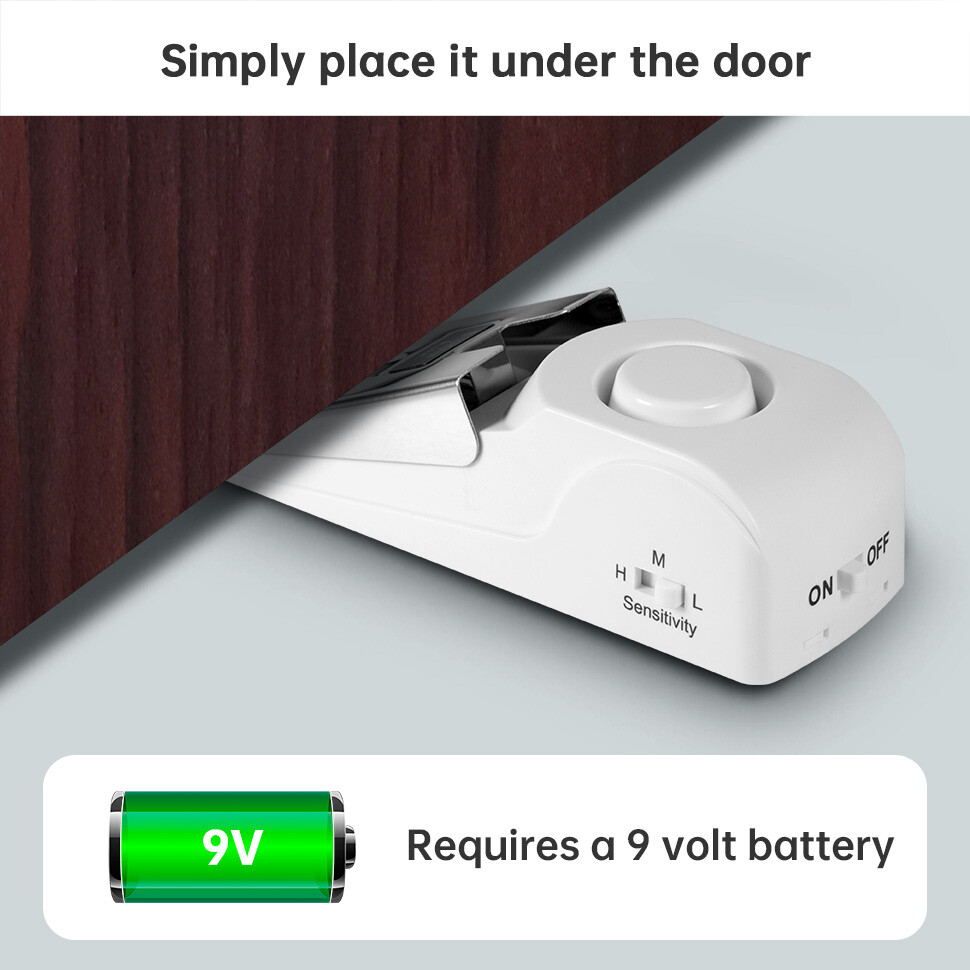 4 PACK Security Door Stop Alarm 120DB Hotel Home Portable Security Safety Tools