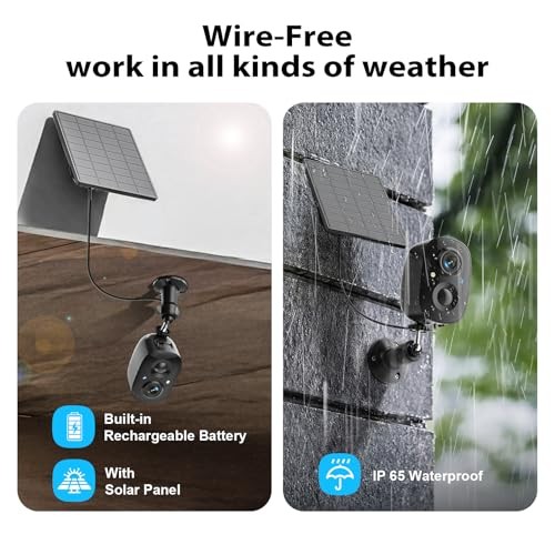Security Cameras Wireless Outdoor 2K Solar Powered WiFi Cameras for 1 Solar Cam