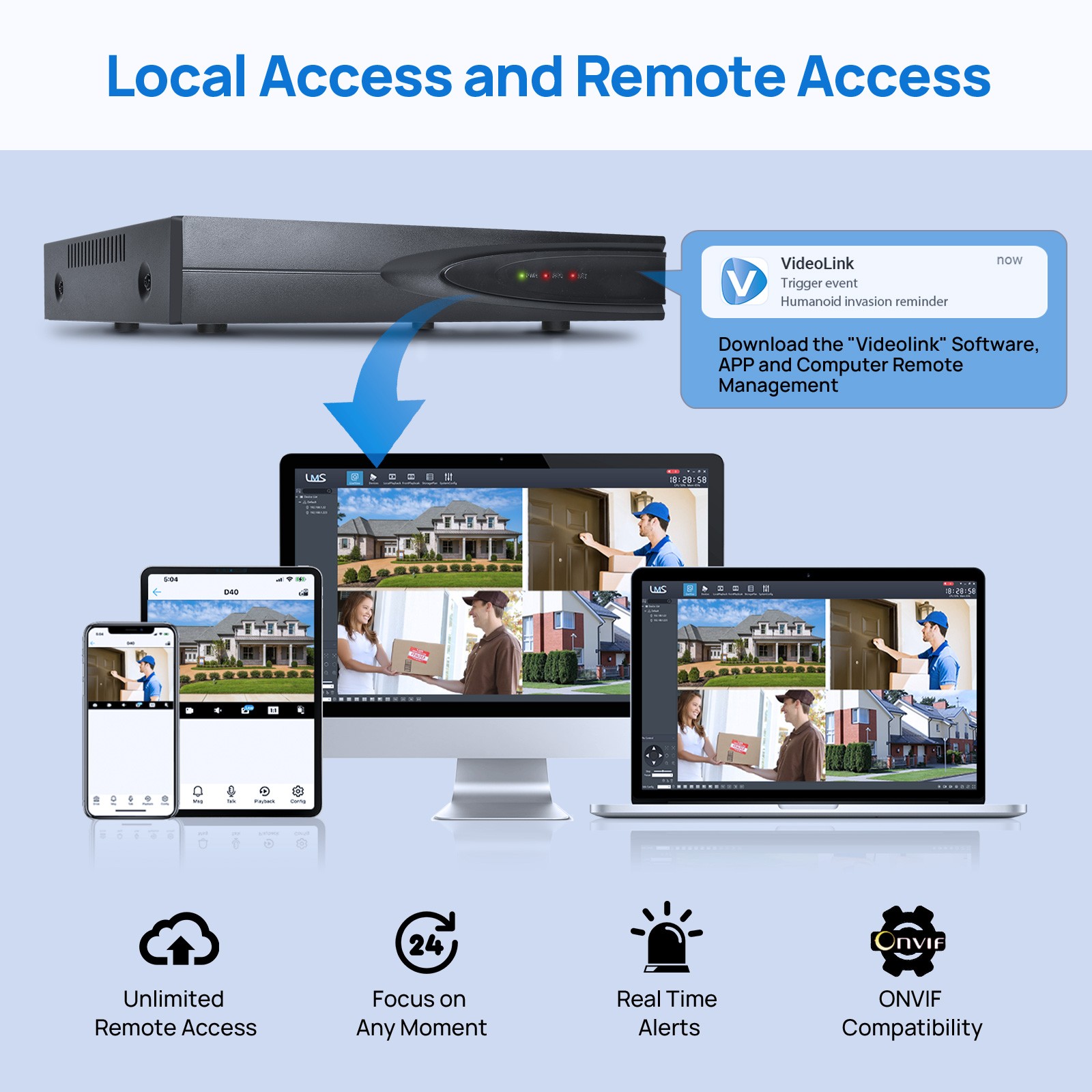 VIKYLIN 8CH NVR Systems 24h Full Color Turret POE 8MP IP Camera MIC Outdoor Lot