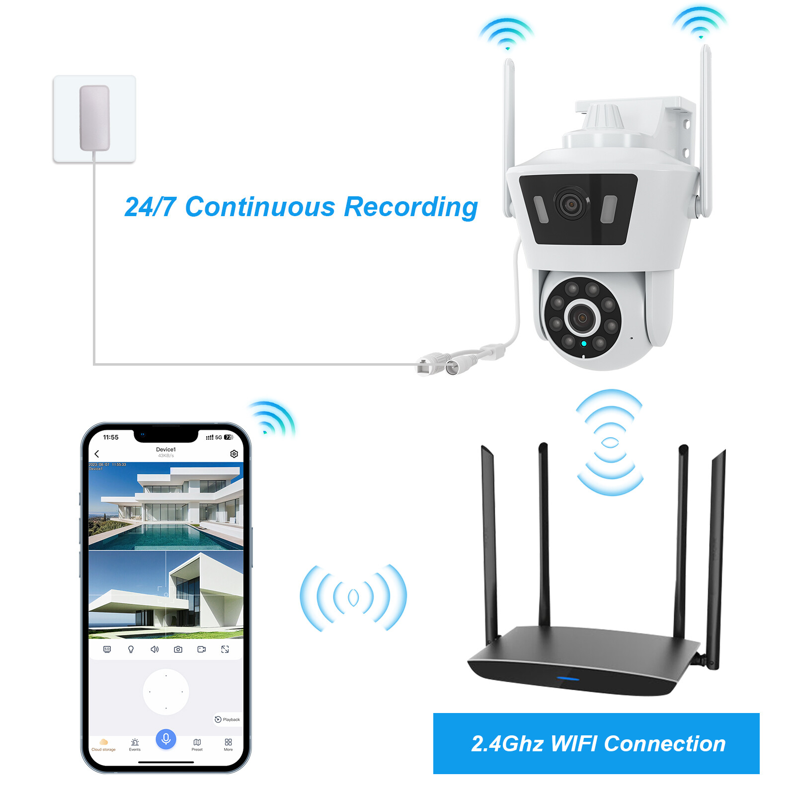 ANRAN 4MP HD Security Camera Wireless Outdoor Home Night Vision Wifi CCTV Camera