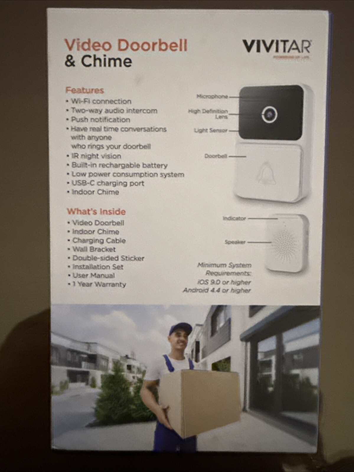 Vivitar Security Video Doorbell & Chime Kit WIFI White DB201 NOC – NEW SEALED