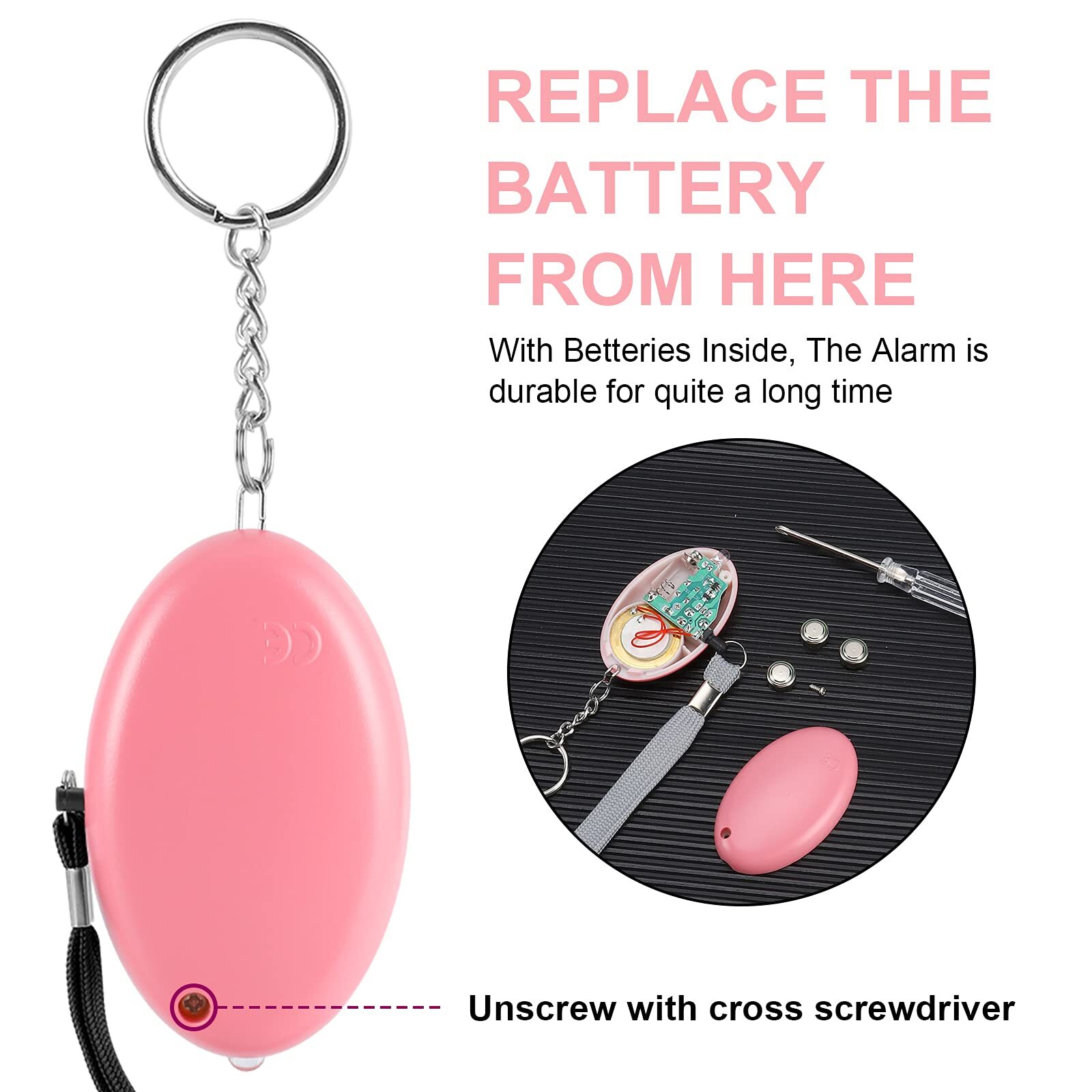 Safe Sound Personal Alarm 12 Packs 140DB Personal Security Alarm Keychain wit…