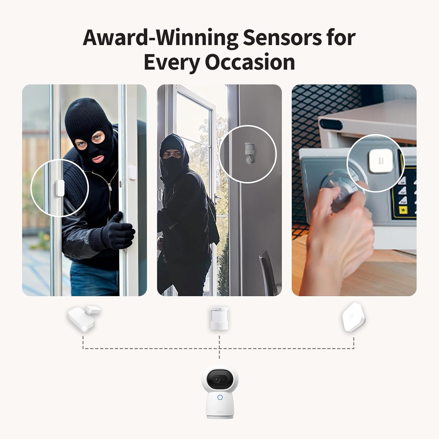 4-Piece Wireless Home Security System with 2K Camera & Smart Sensors