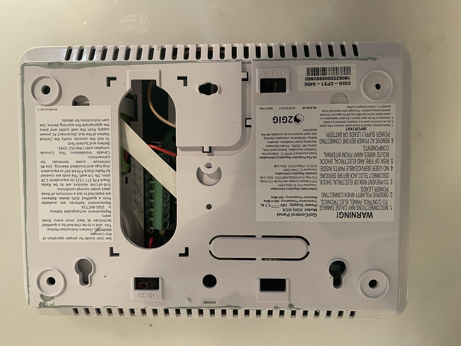 Security System Go Control Panel Model 2GIG-GCX