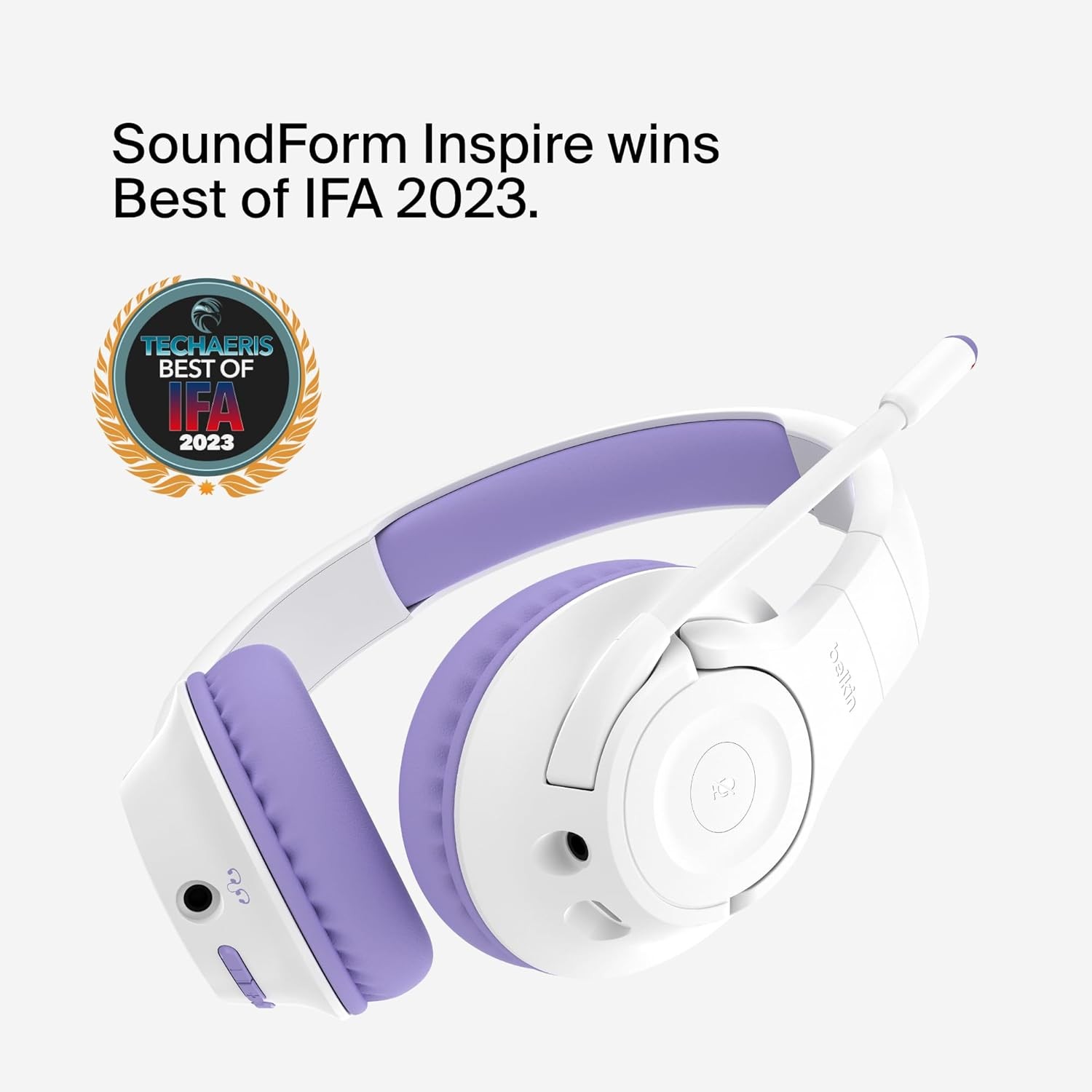 Belkin SoundForm Inspire Wireless Over-Ear Headset for Kids – Lavender